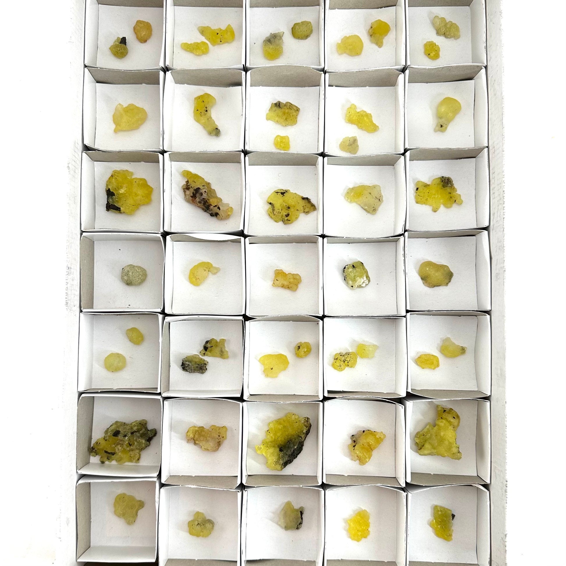 47pcs Yellow Brucite Wholesale | yellow brucite specimen, raw brucite, yellow brucite crystal, wholesale crystals, bulk crystals
