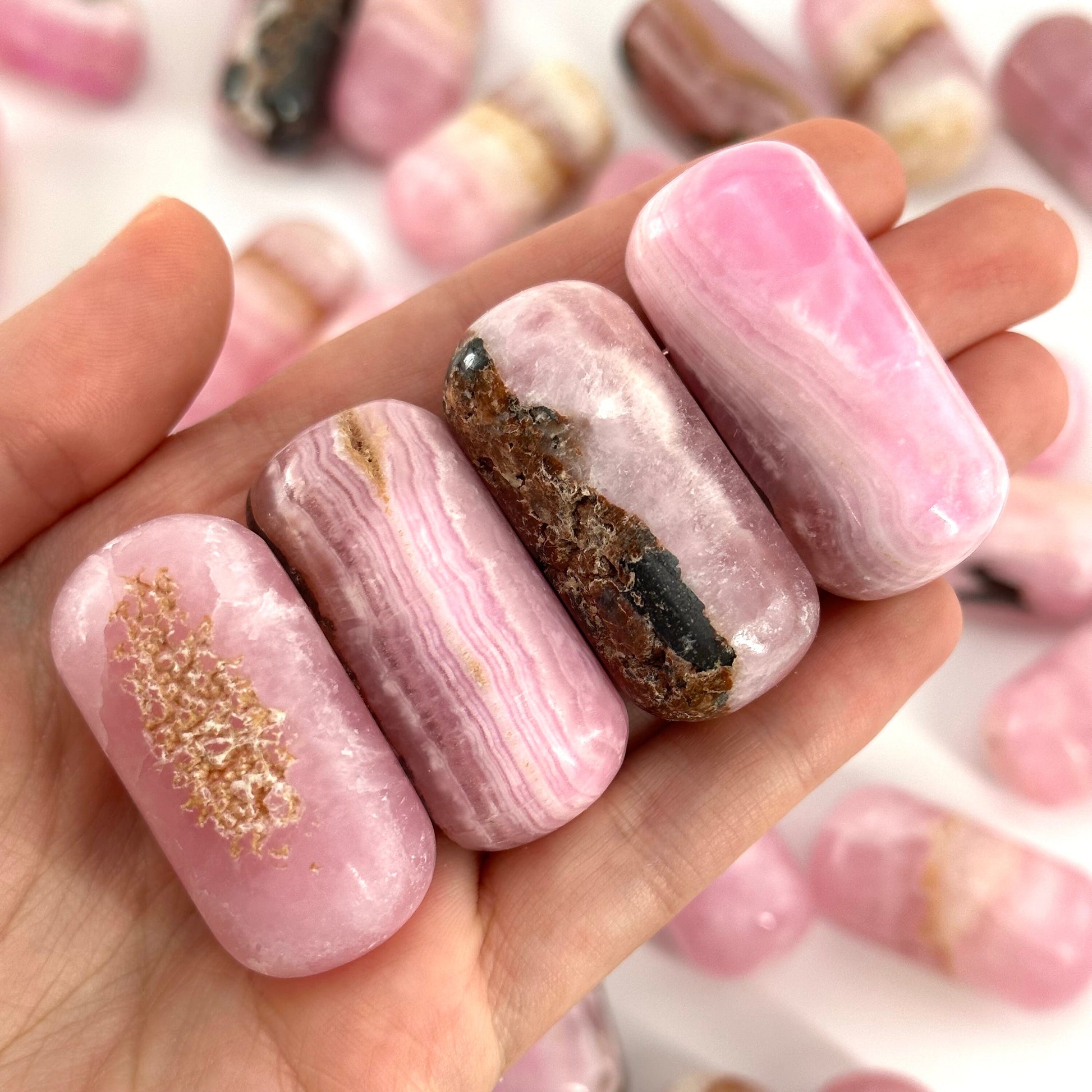 Rare! ONE Polished Pink Aragonite, natural pink aragonite, polished aragonite, pink calcite tumble, pink aragonite crystal