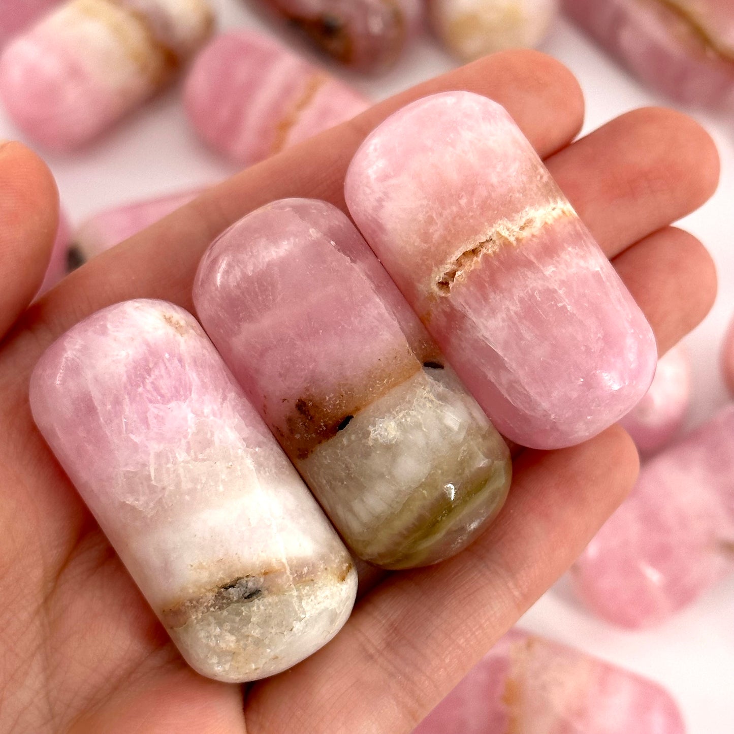 Rare! ONE Polished Pink Aragonite, natural pink aragonite, polished aragonite, pink calcite tumble, pink aragonite crystal