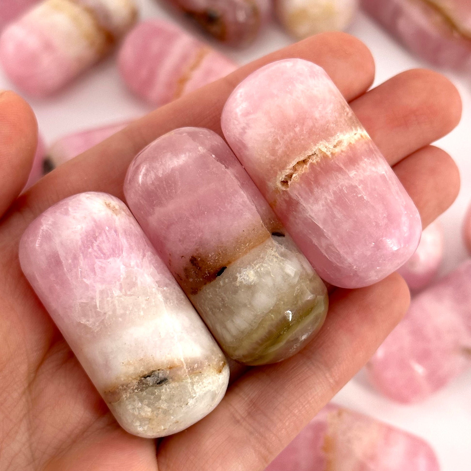 Rare! ONE Polished Pink Aragonite, natural pink aragonite, polished aragonite, pink calcite tumble, pink aragonite crystal