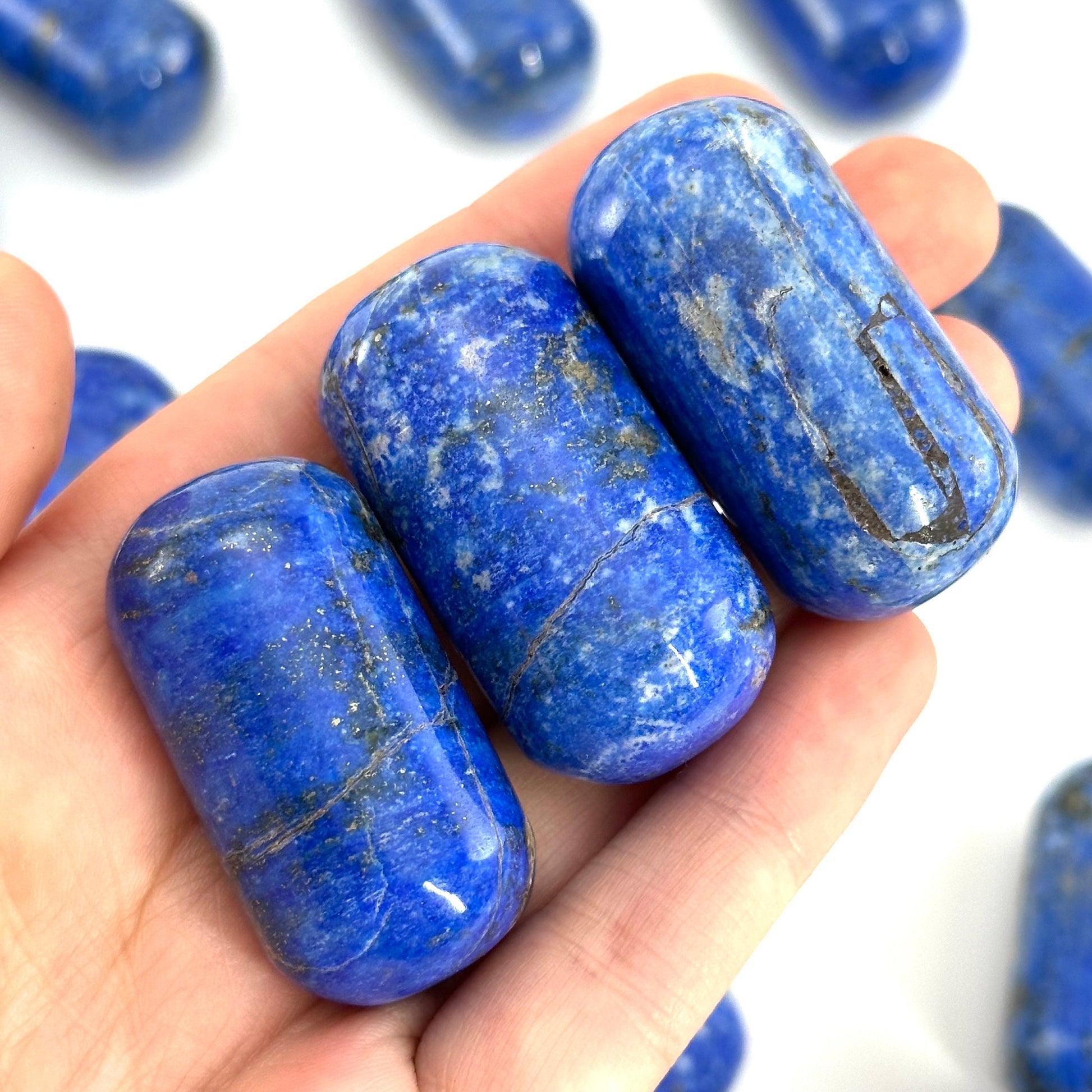 ONE Polished Lapis Lazuli, tumbled stones, tumbled crystal, blue lapis lazuli, lapis lazuli