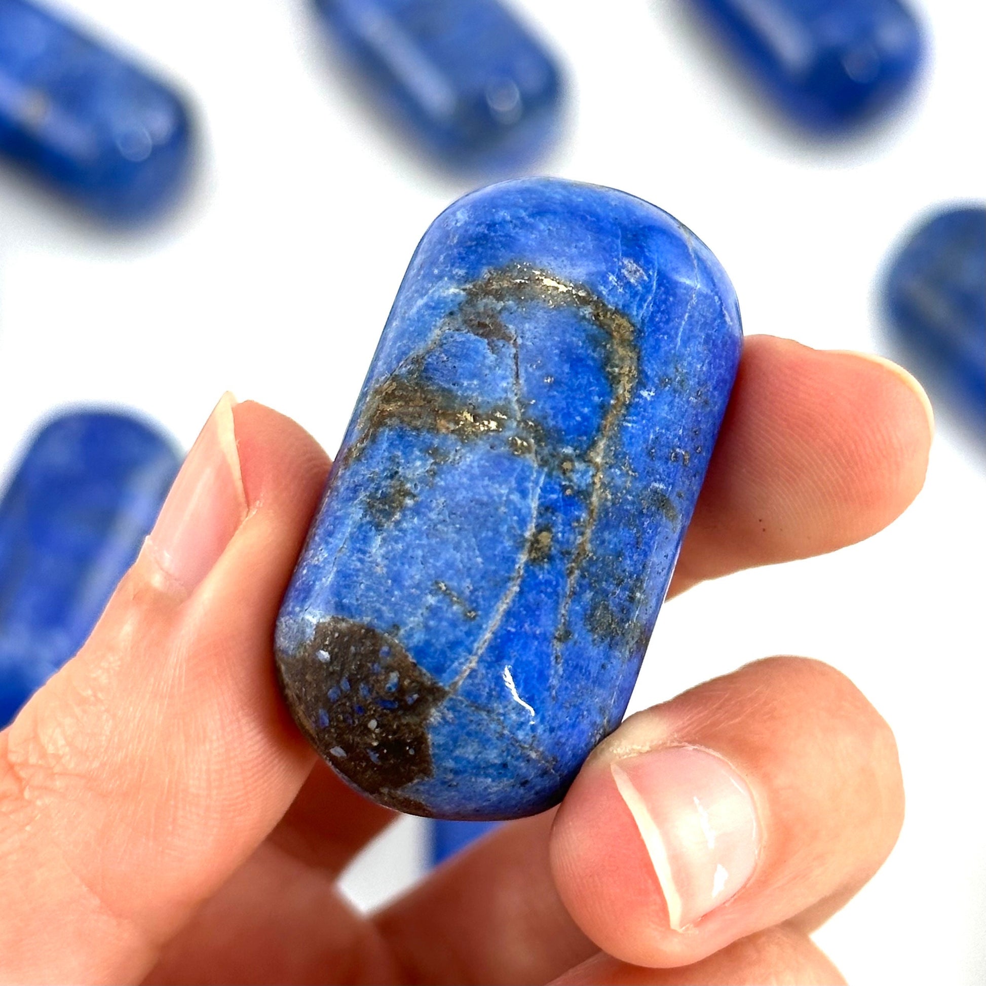 ONE Polished Lapis Lazuli, tumbled stones, tumbled crystal, blue lapis lazuli, lapis lazuli