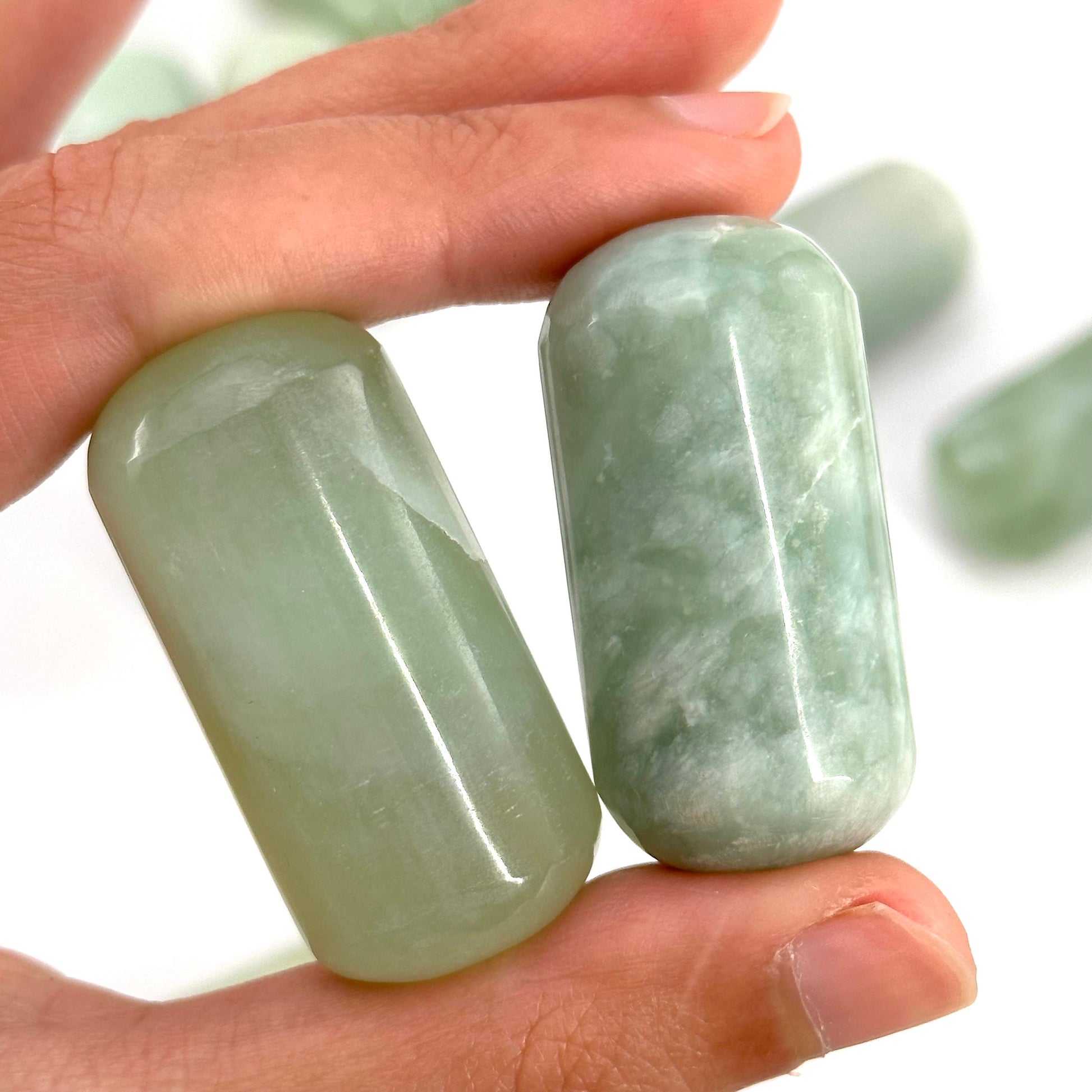 ONE Polished New Jade, serpentine jade, polished new jade, grape jade tumble, serpentine crystal, tumbled stones