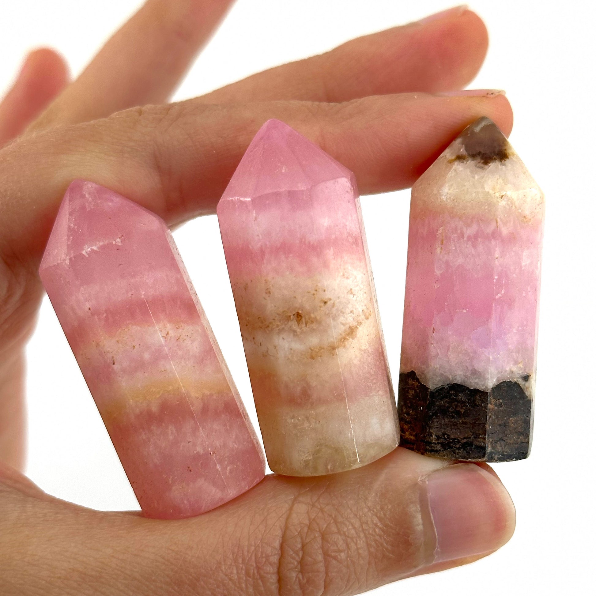 Rare! Pink Aragonite Point, natural pink aragonite tower, crystal point, pink aragonite crystal