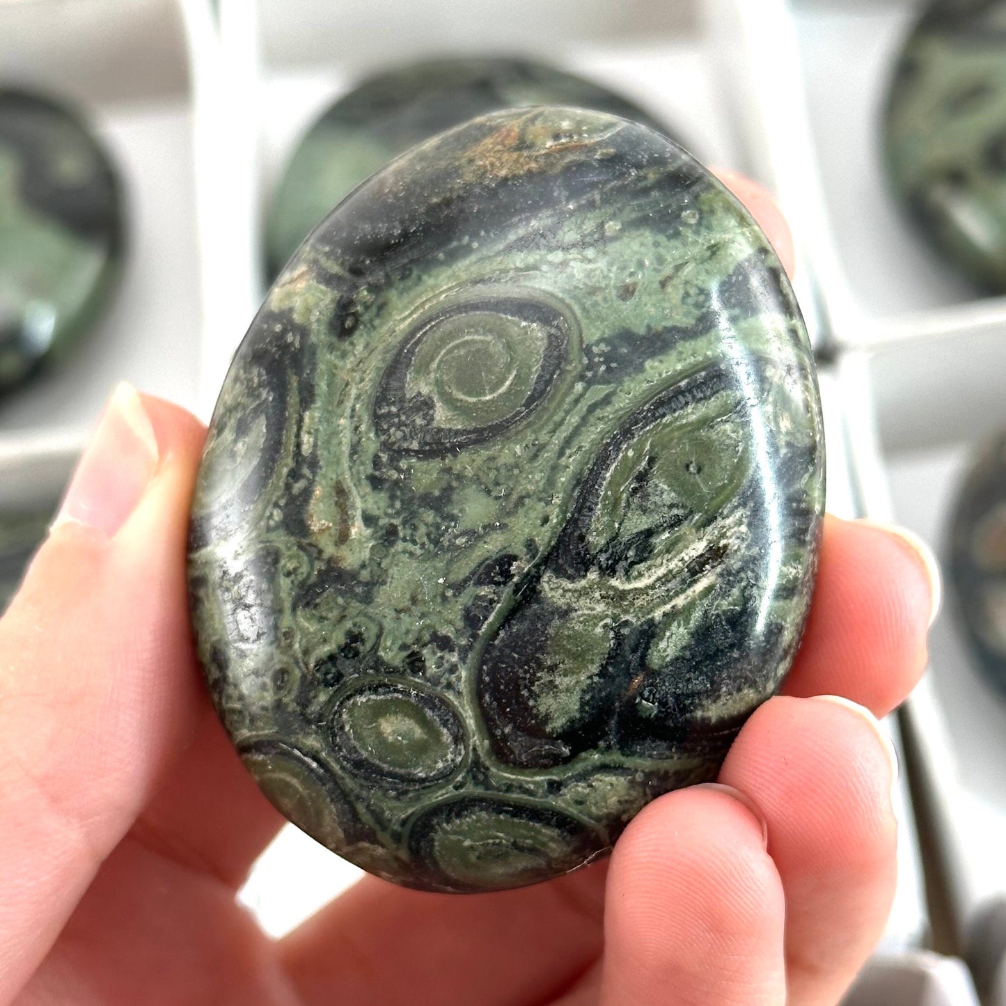 14pcs Wholesale Kambaba Jasper Palm Stones, Kambaba jasper, palm stone, worry stone, wholesale crystals, wholesale palm stones