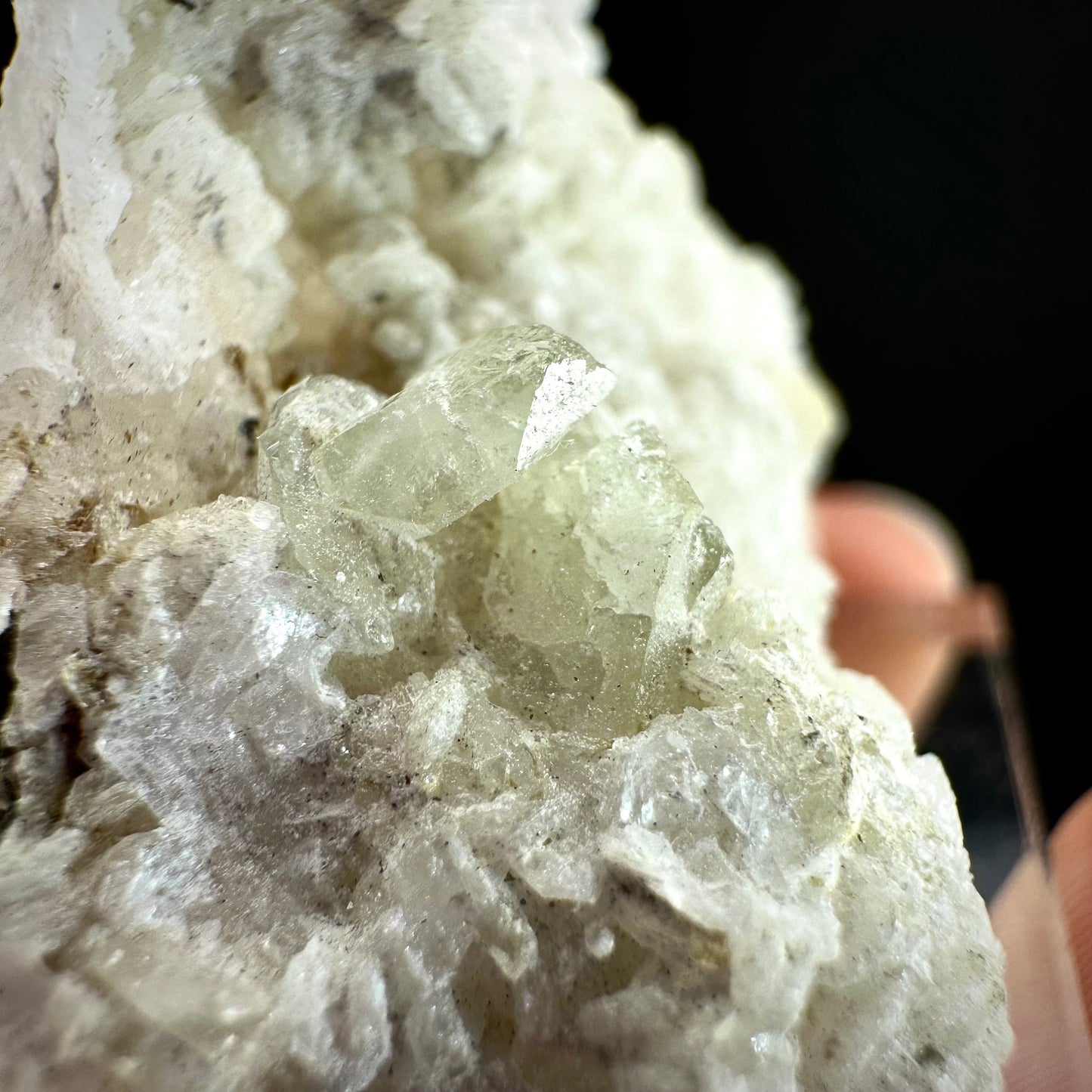 Rare! Herderite on Albite (Pakistan) | green herderite crystal, natural crystals, mineral specimen, herderite on matrix