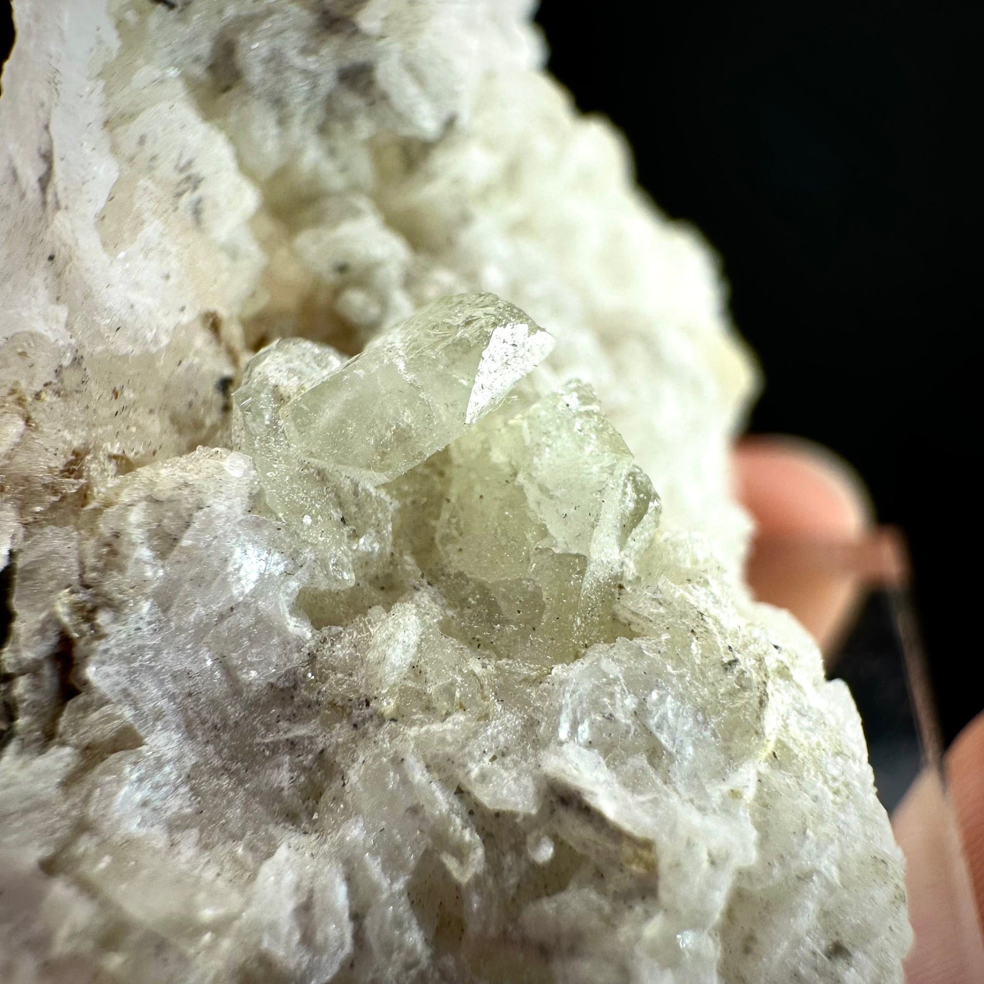 Rare! Herderite on Albite (Pakistan) | green herderite crystal, natural crystals, mineral specimen, herderite on matrix