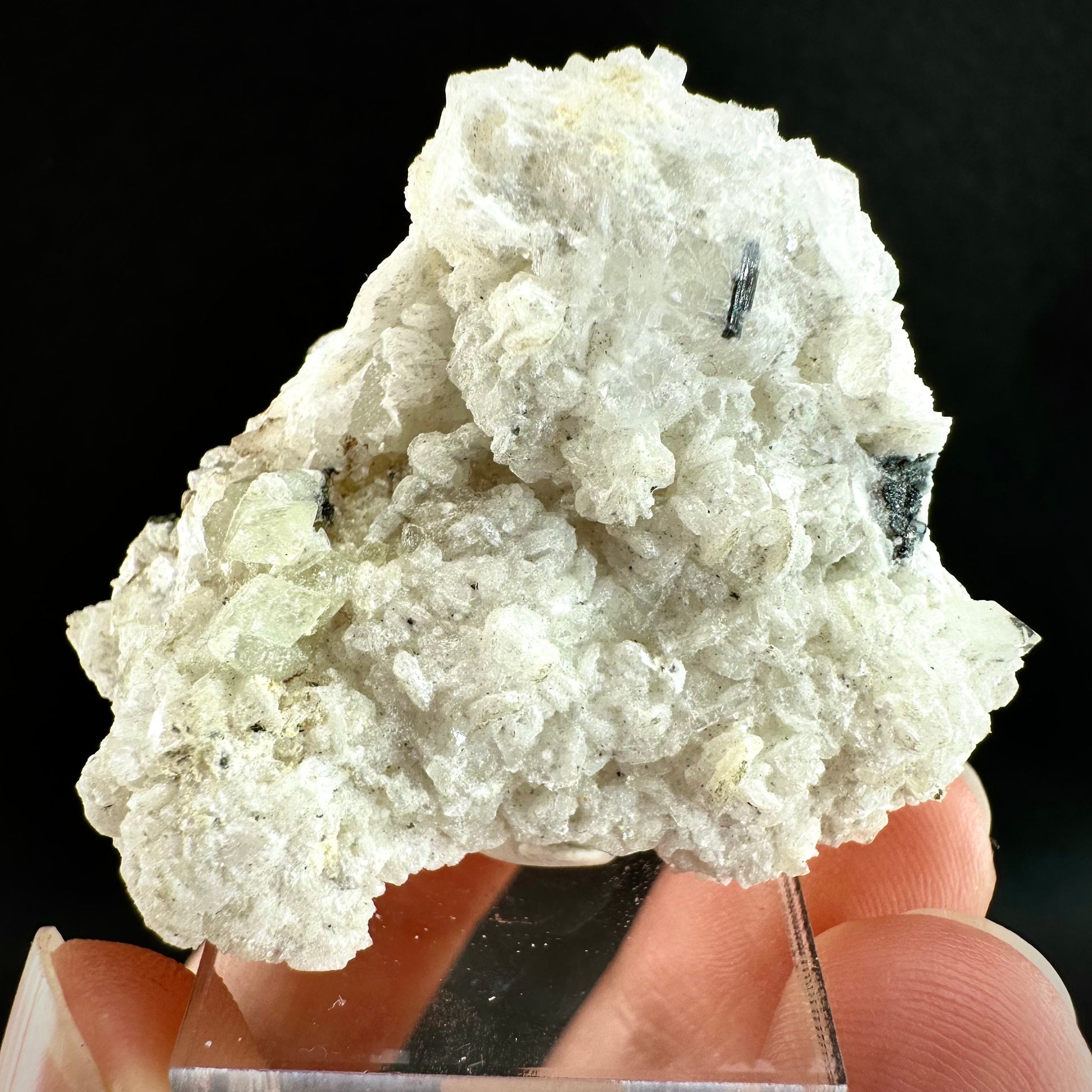 Rare! Herderite on Albite (Pakistan) | green herderite crystal, natural crystals, mineral specimen, herderite on matrix