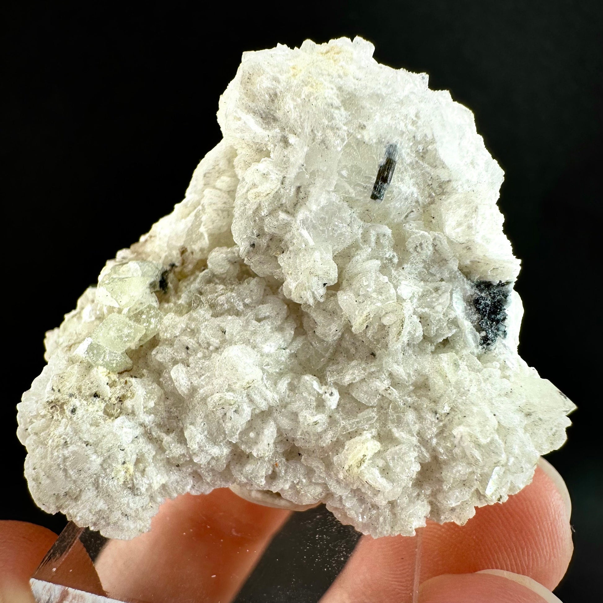Rare! Herderite on Albite (Pakistan) | green herderite crystal, natural crystals, mineral specimen, herderite on matrix