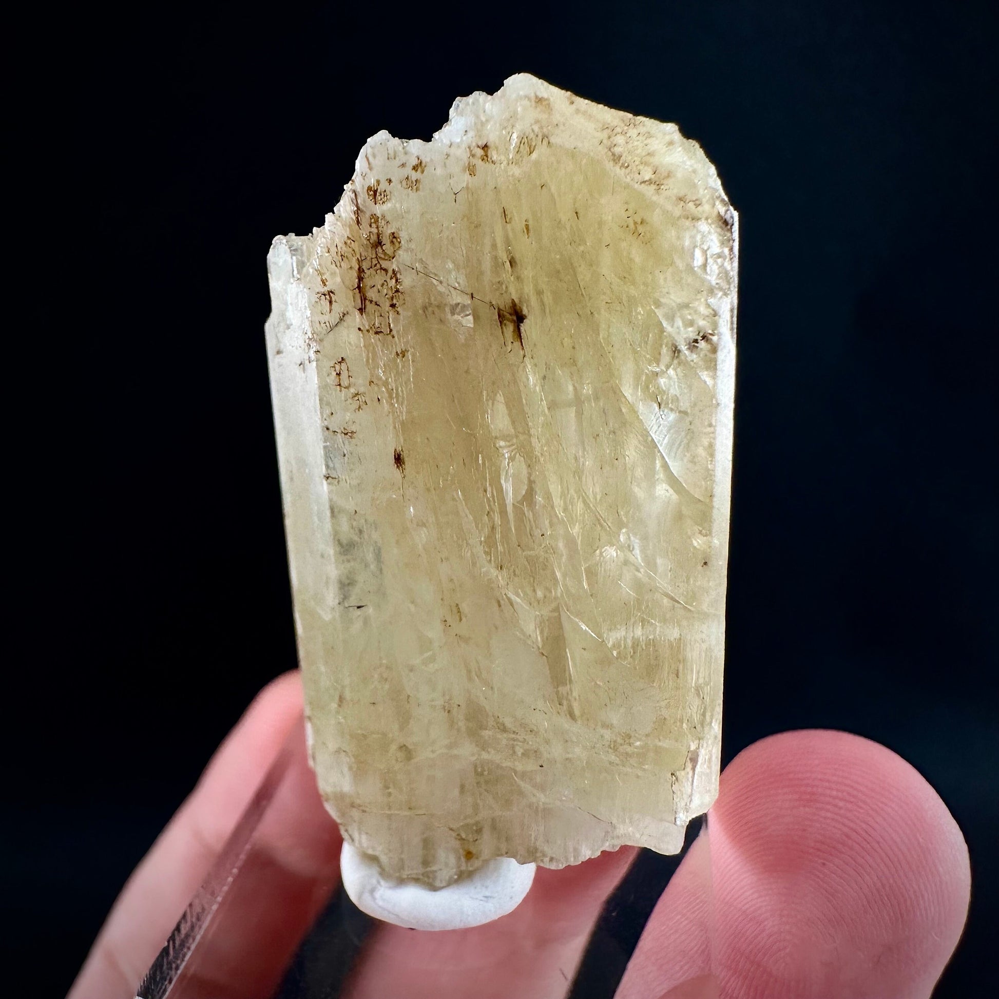 Rare! Spessartine Garnet on Kunzite (Pakistan) | orange garnet on kunzite, kunzite crystal, kunzite specimen, rare crystals, rare minerals