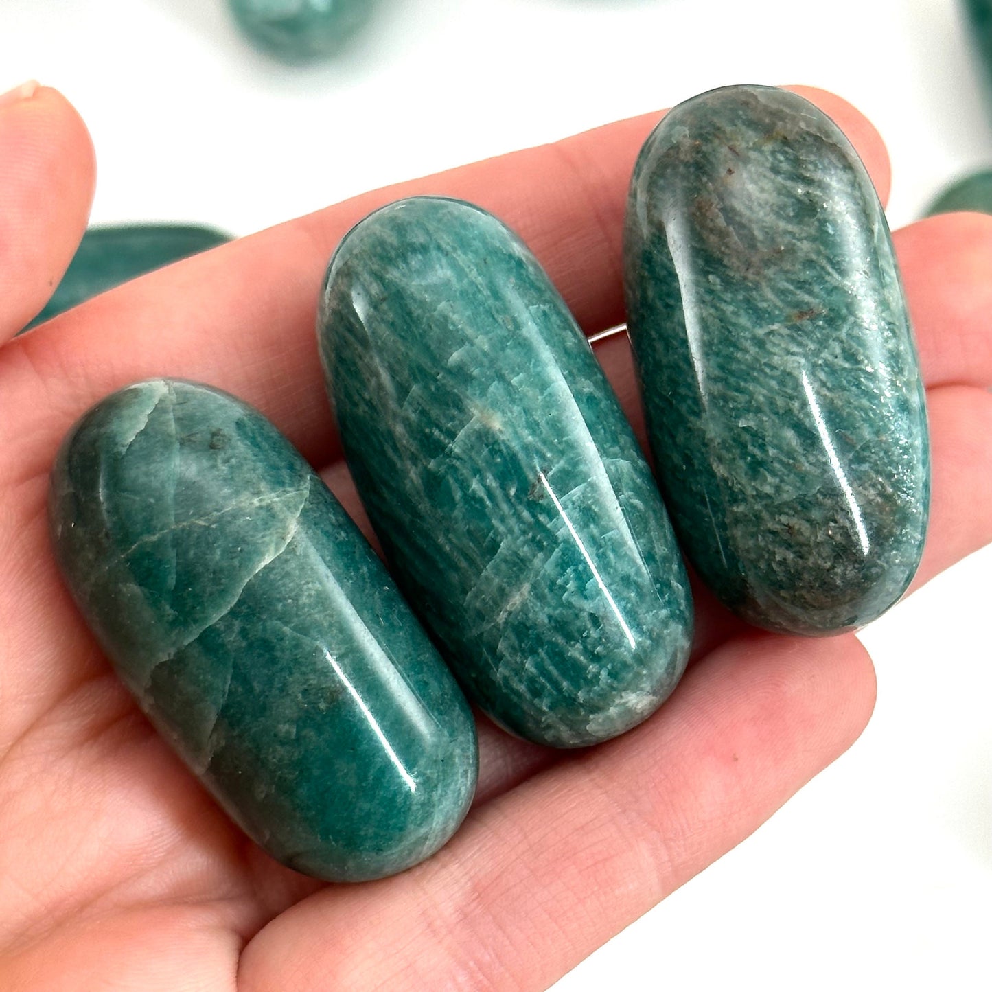 ONE Polished Amazonite, amazonite stone, tumbled amazonite, amazonite tumble, amazonite palm stone