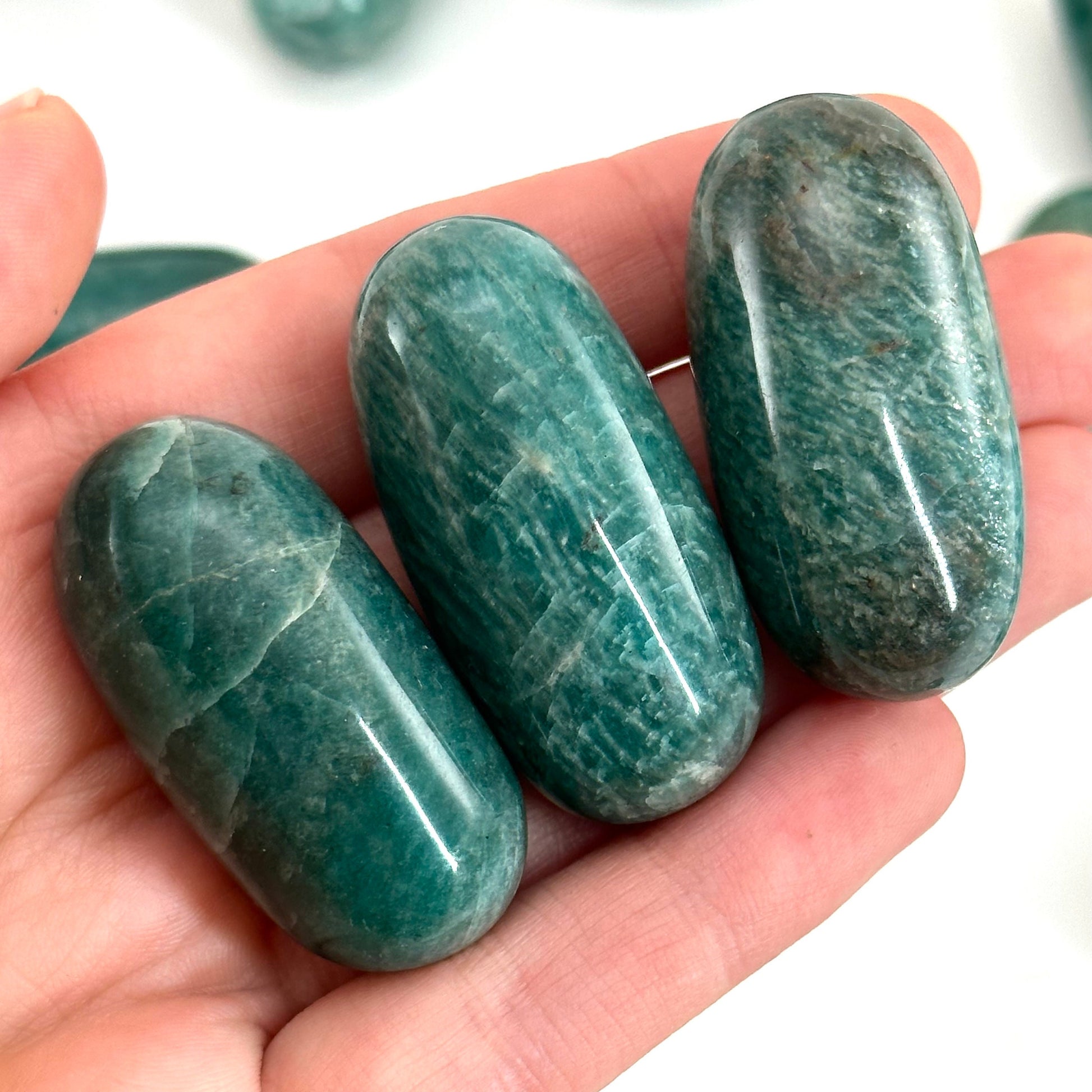 ONE Polished Amazonite, amazonite stone, tumbled amazonite, amazonite tumble, amazonite palm stone