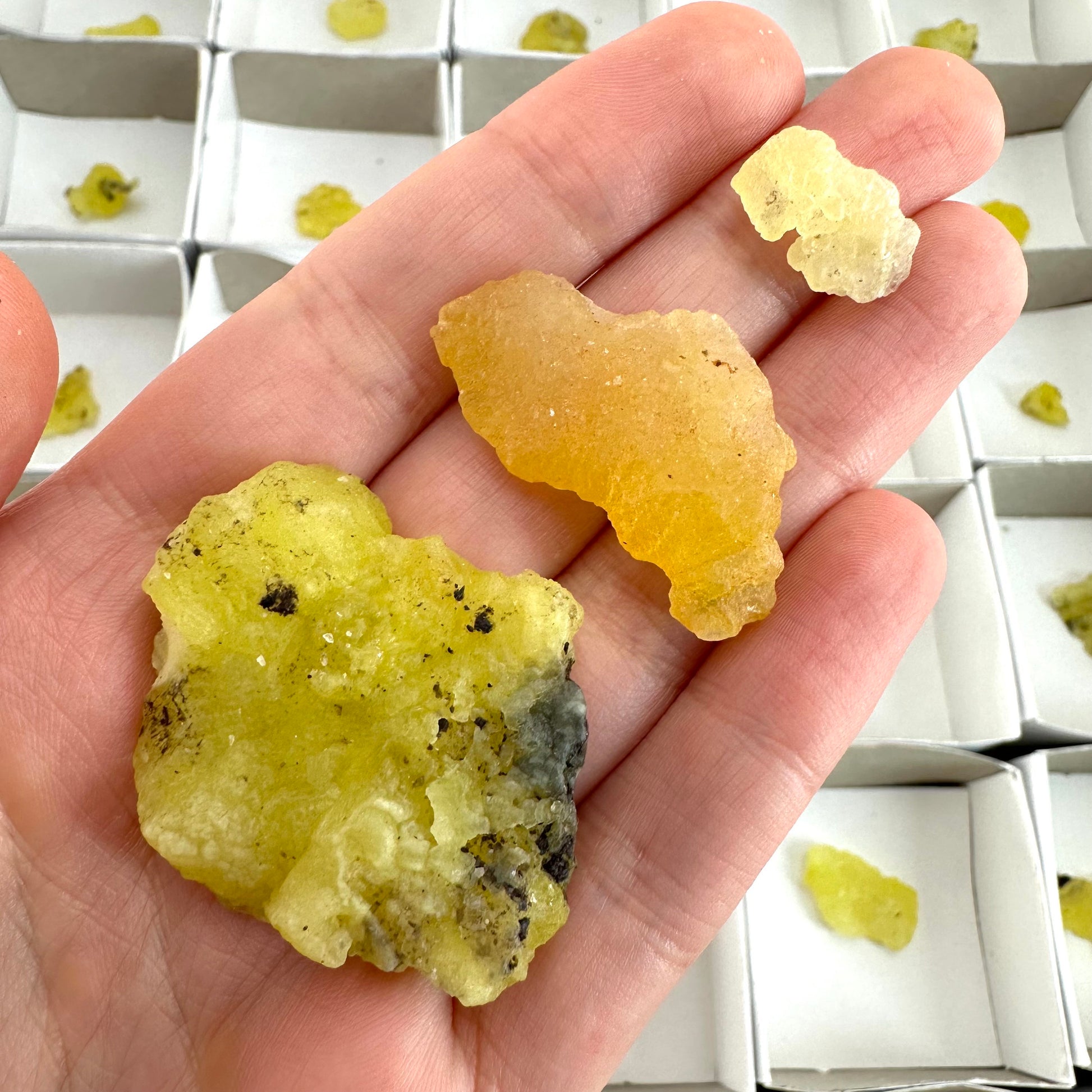 35pcs Yellow Brucite Wholesale | yellow brucite specimen, raw brucite, yellow brucite crystal, wholesale crystals, bulk crystals