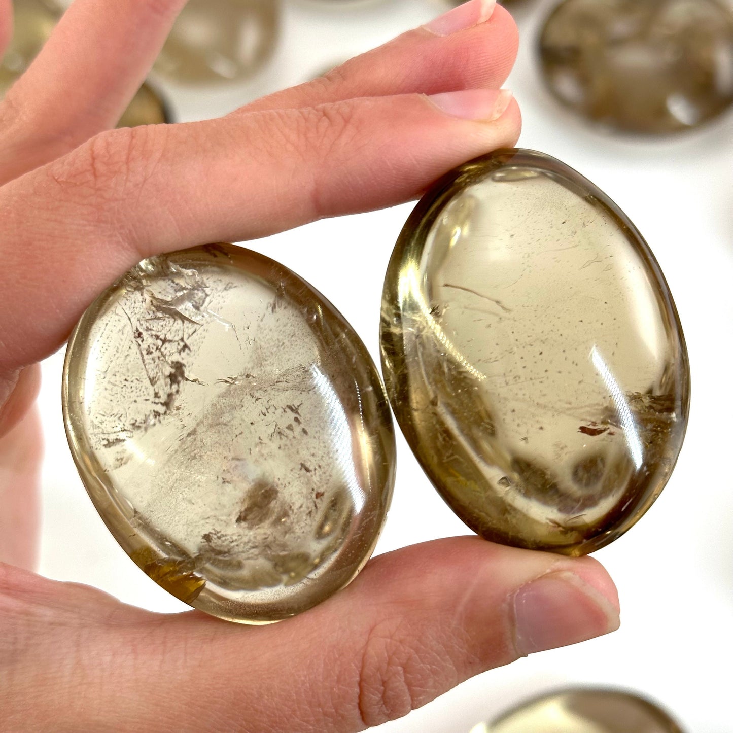 Natural Citrine Palm Stone, smoky citrine palmstone, polished natural citrine, genuine citrine, citrine palm stone