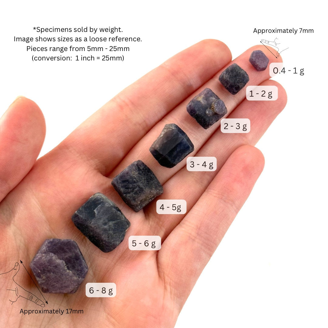 ONE Raw Purple / Blue Sapphire (Madagascar) | natural blue sapphire, purple sapphire, etched sapphire