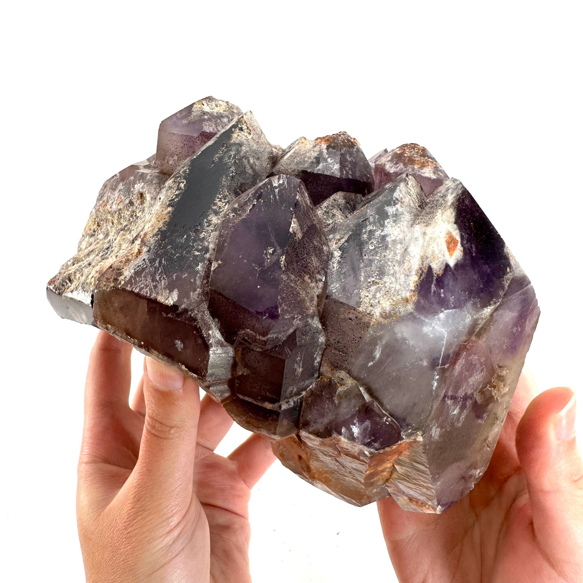 Elestial Smoky Amethyst (Madagascar), amethyst crystal, amethyst point, natural amethyst, purple amethyst