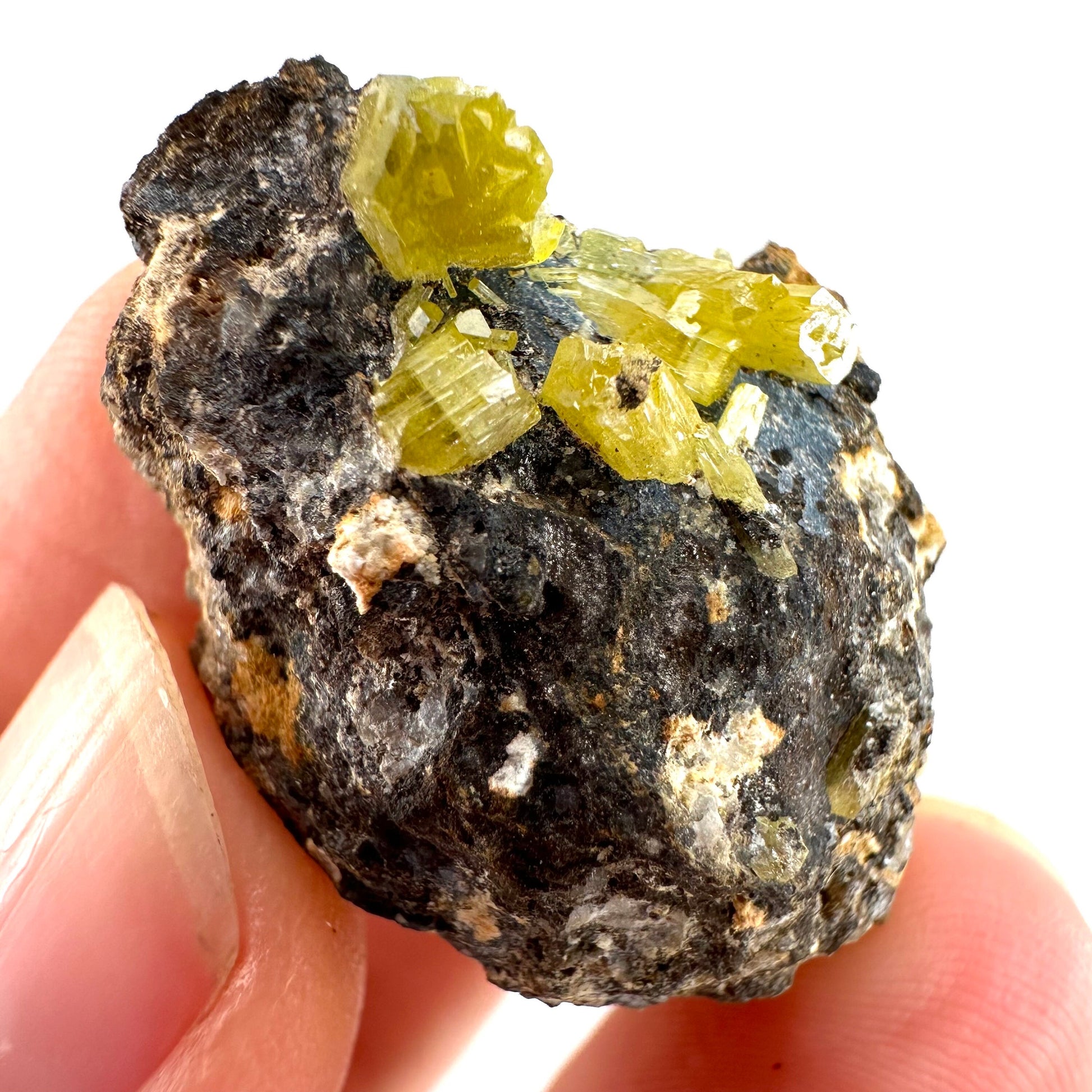 Mimetite (Thailand) | mimetite crystal, yellow mimetite, yellow crystal, rare crystals, mineral specimen, crystals