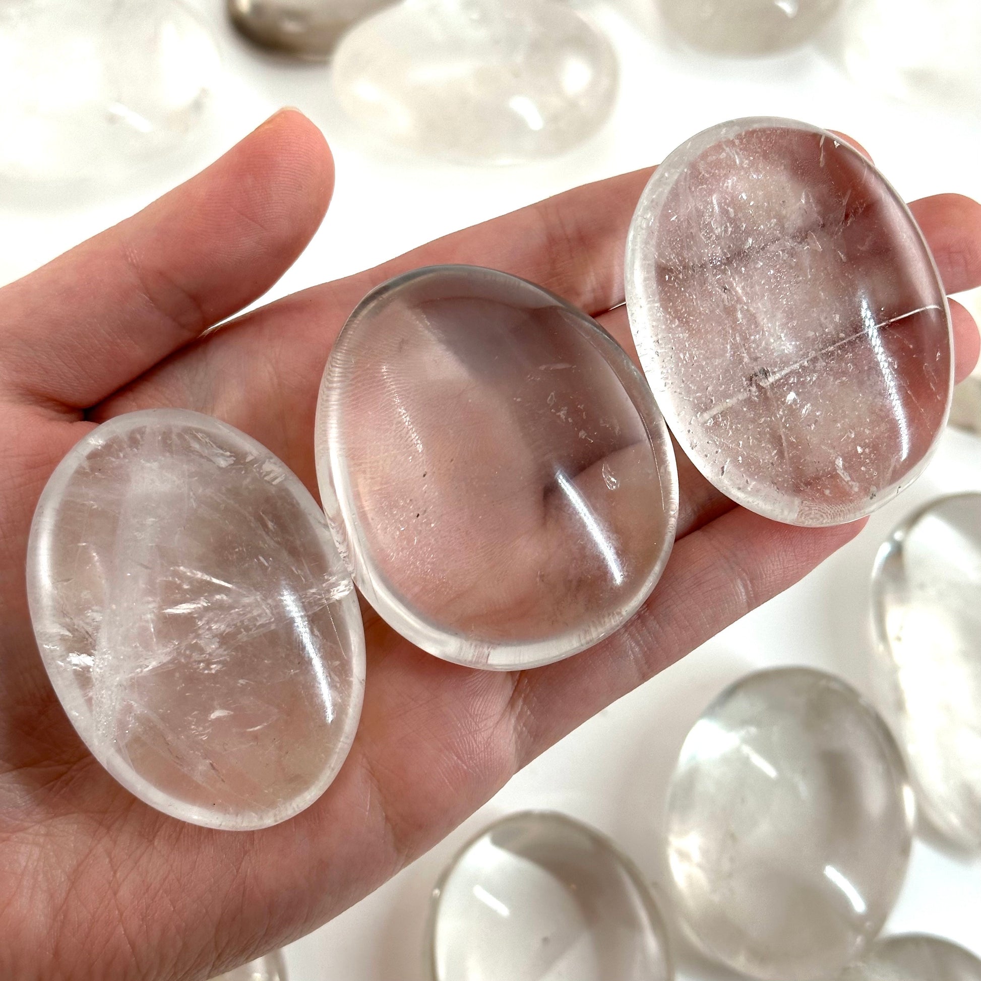 Madagascar Quartz palm stone, quartz palmstone, polished quartz, quartz crystal
