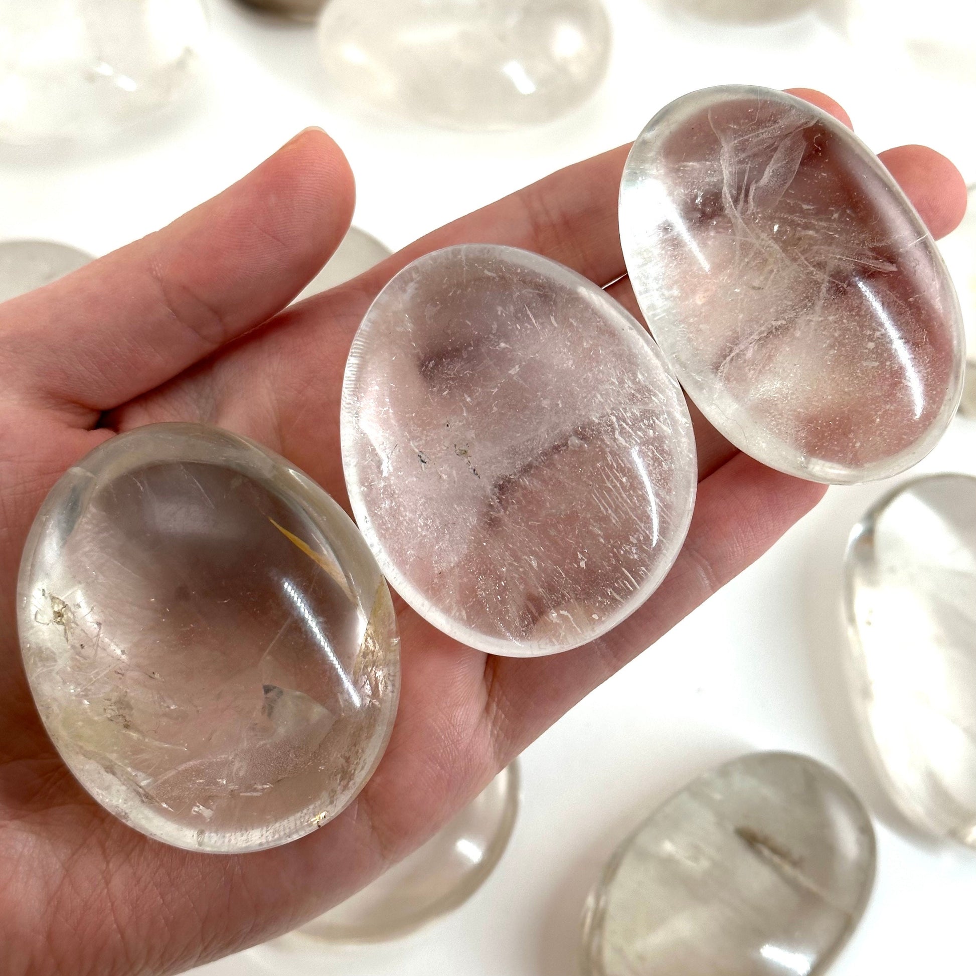 Madagascar Quartz palm stone, quartz palmstone, polished quartz, quartz crystal