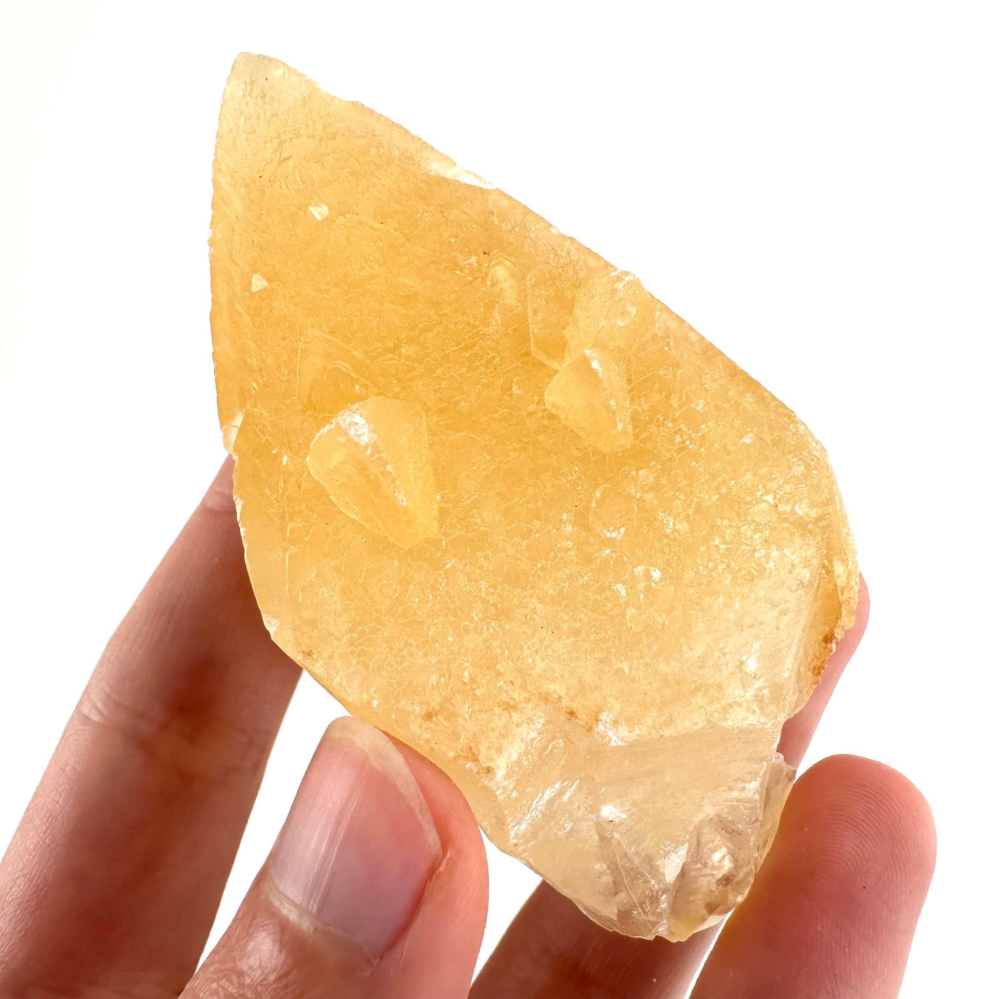 Fluorescent & Phosphorescent Calcite (Indonesia) | UV-reactive calcite, yellow calcite, calcite crystal, UV reactive crystal, crystals