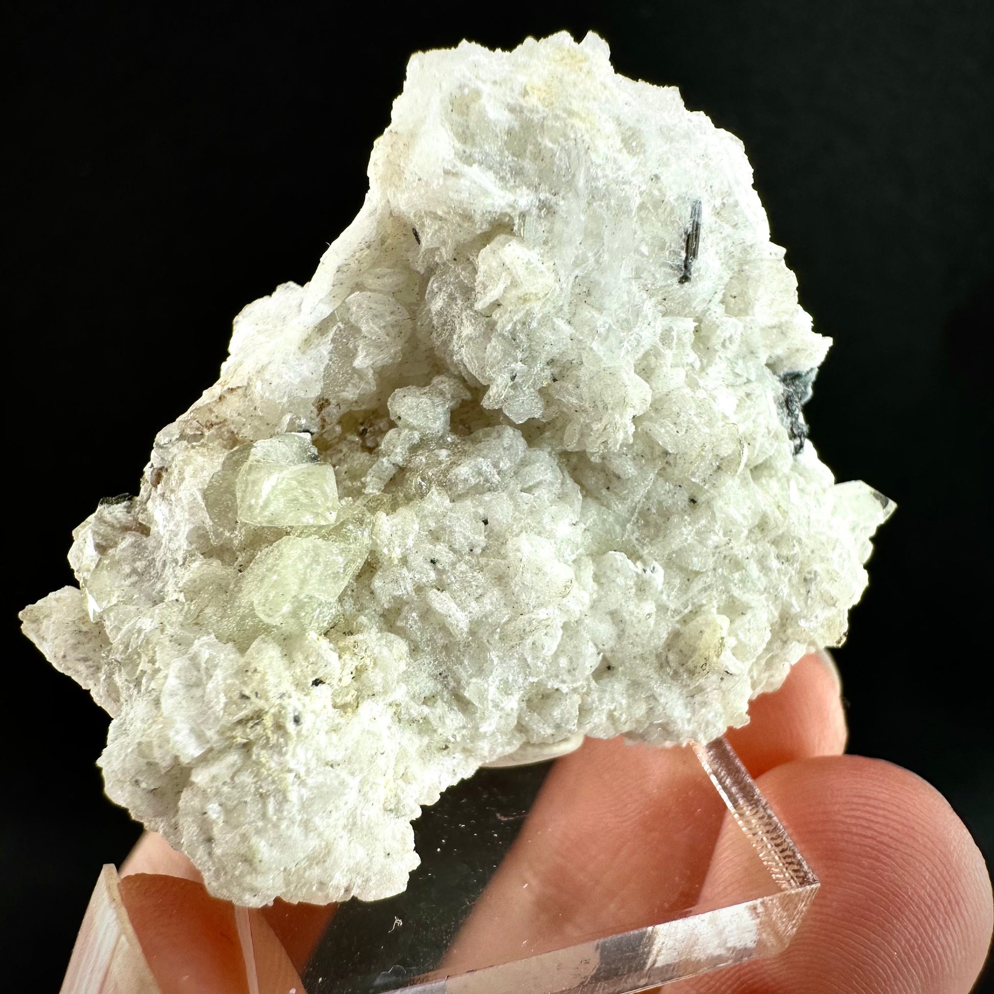 Rare! Herderite on Albite (Pakistan) | green herderite crystal, natural crystals, mineral specimen, herderite on matrix