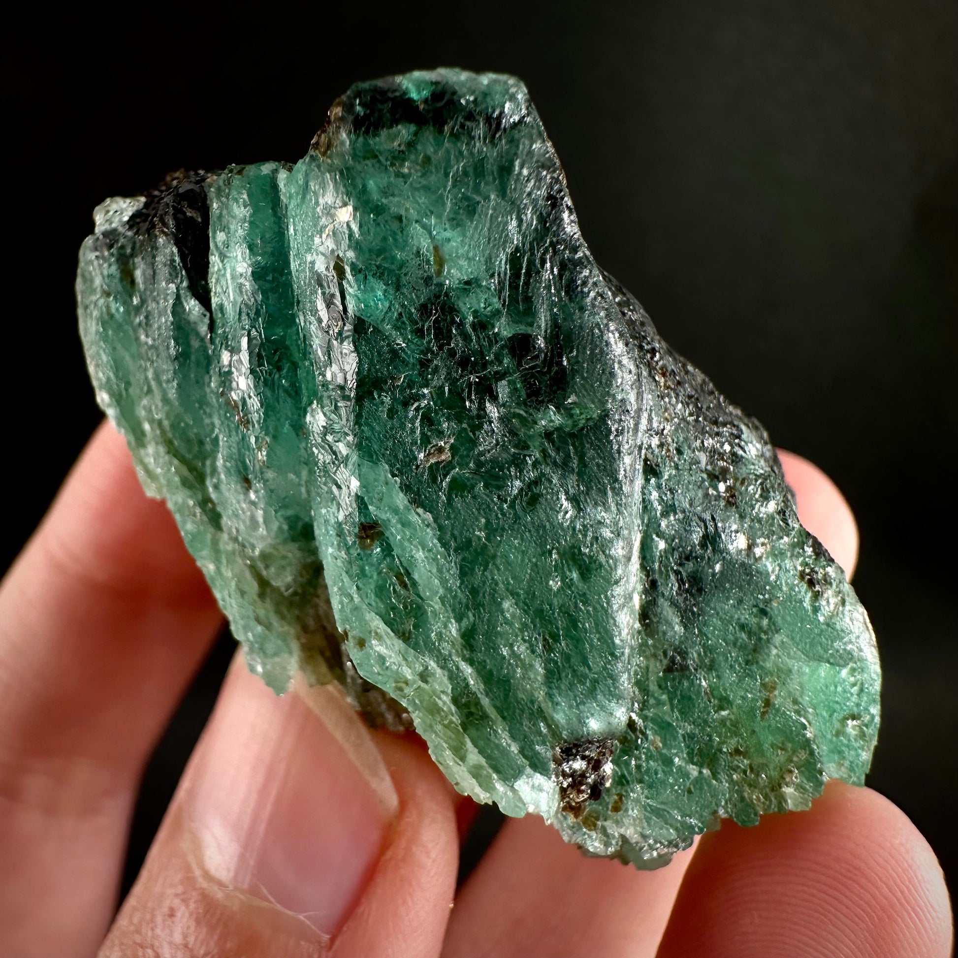 Natural Emerald on Mica Matrix (Pakistan) | beryl var. emerald, green emerald, raw emerald, emerald crystal, mineral specimen