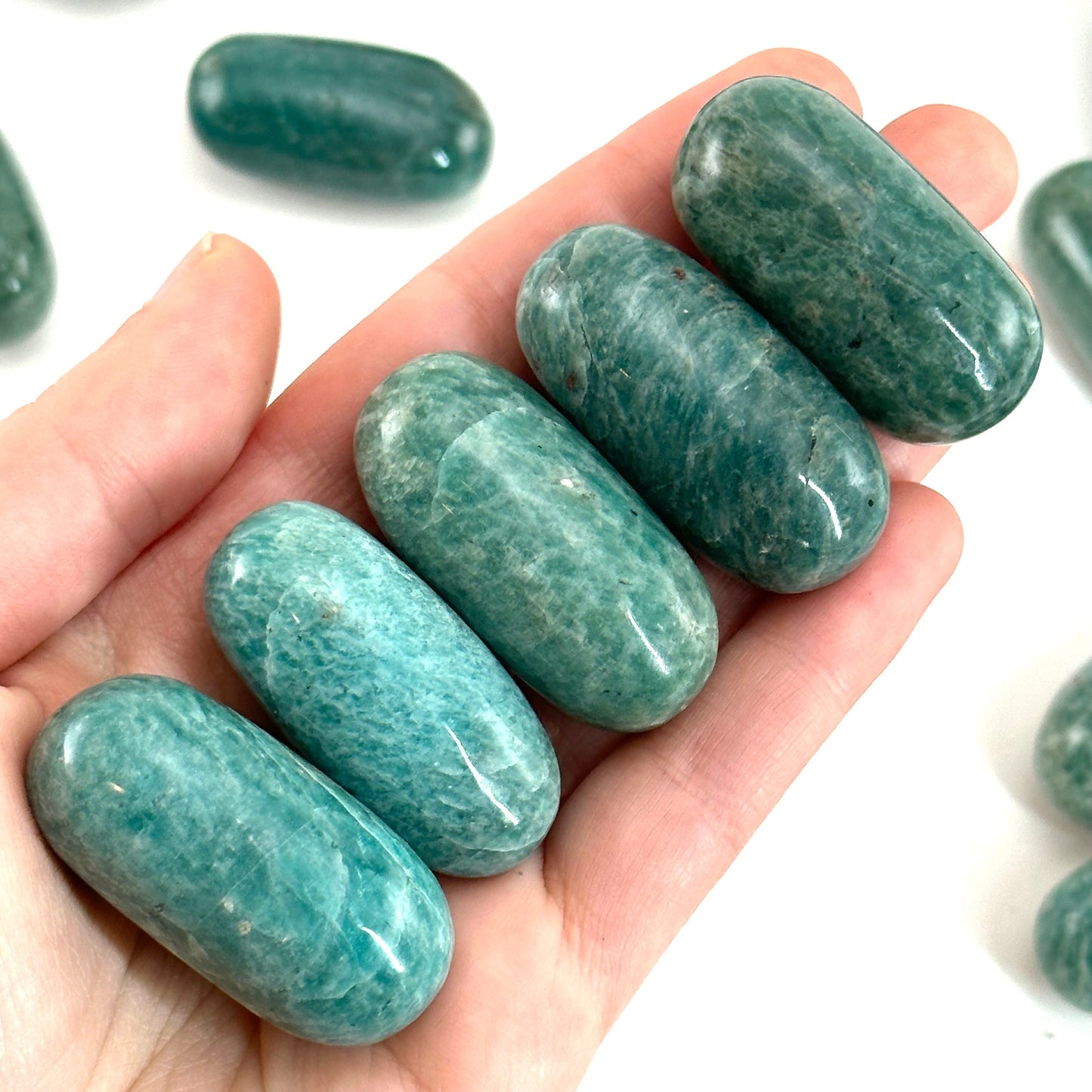ONE Polished Amazonite, amazonite stone, tumbled amazonite, amazonite tumble, amazonite palm stone