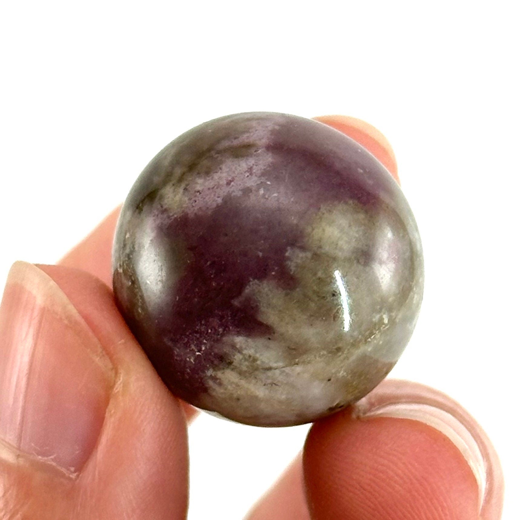 Mystic Mica Sphere, crystal ball, epidote & lepidolite sphere, Lepidolite crystal, crystal sphere, epidote sphere