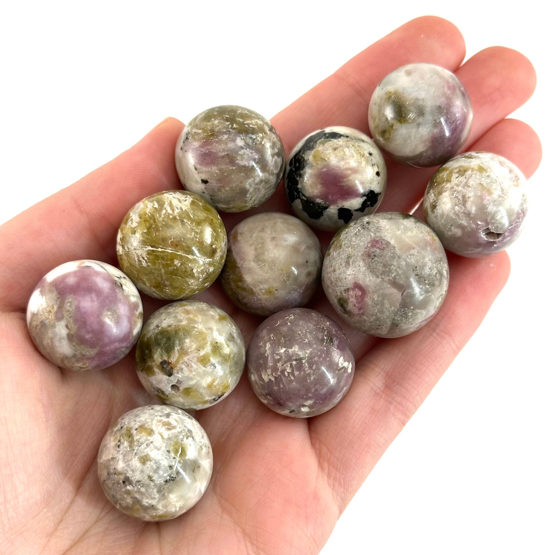 Mystic Mica Sphere, crystal ball, epidote & lepidolite sphere, Lepidolite crystal, crystal sphere, epidote sphere