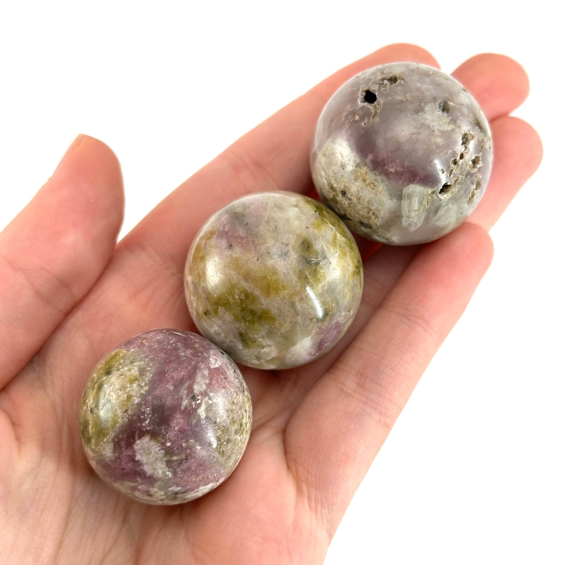 Mystic Mica Sphere, crystal ball, epidote & lepidolite sphere, Lepidolite crystal, crystal sphere, epidote sphere