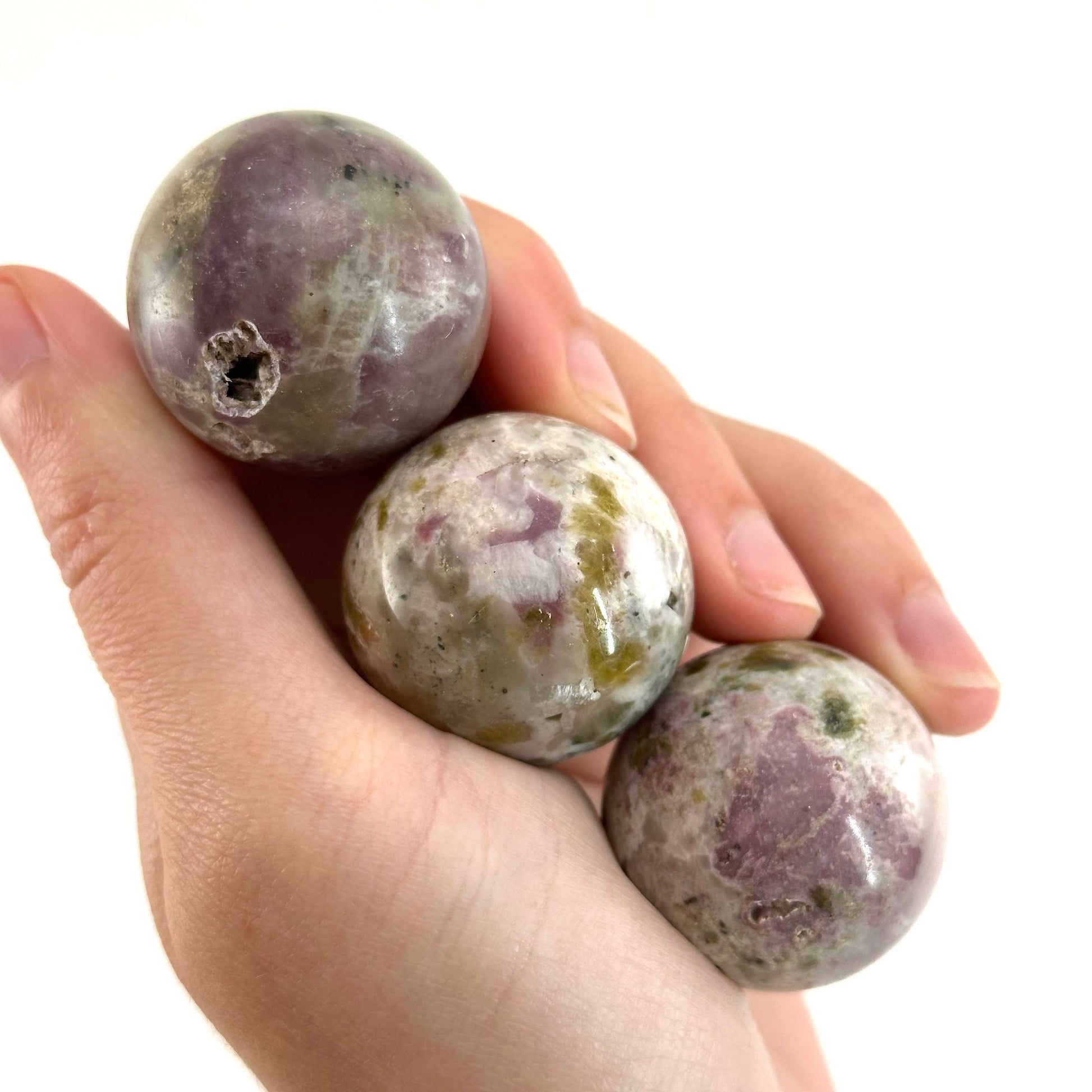 Mystic Mica Sphere, crystal ball, epidote & lepidolite sphere, Lepidolite crystal, crystal sphere, epidote sphere