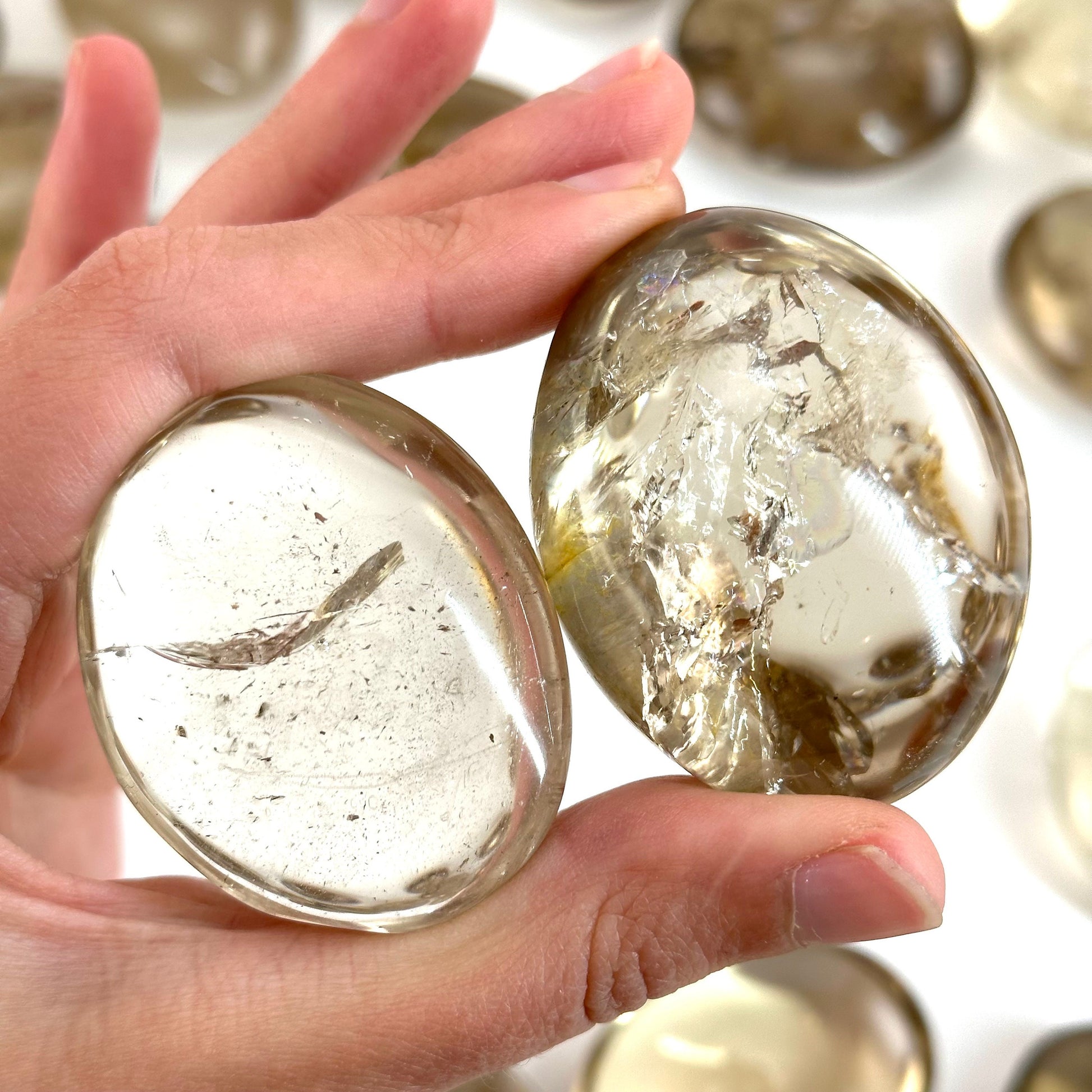 Natural Citrine Palm Stone, smoky citrine palmstone, polished natural citrine, genuine citrine, citrine palm stone