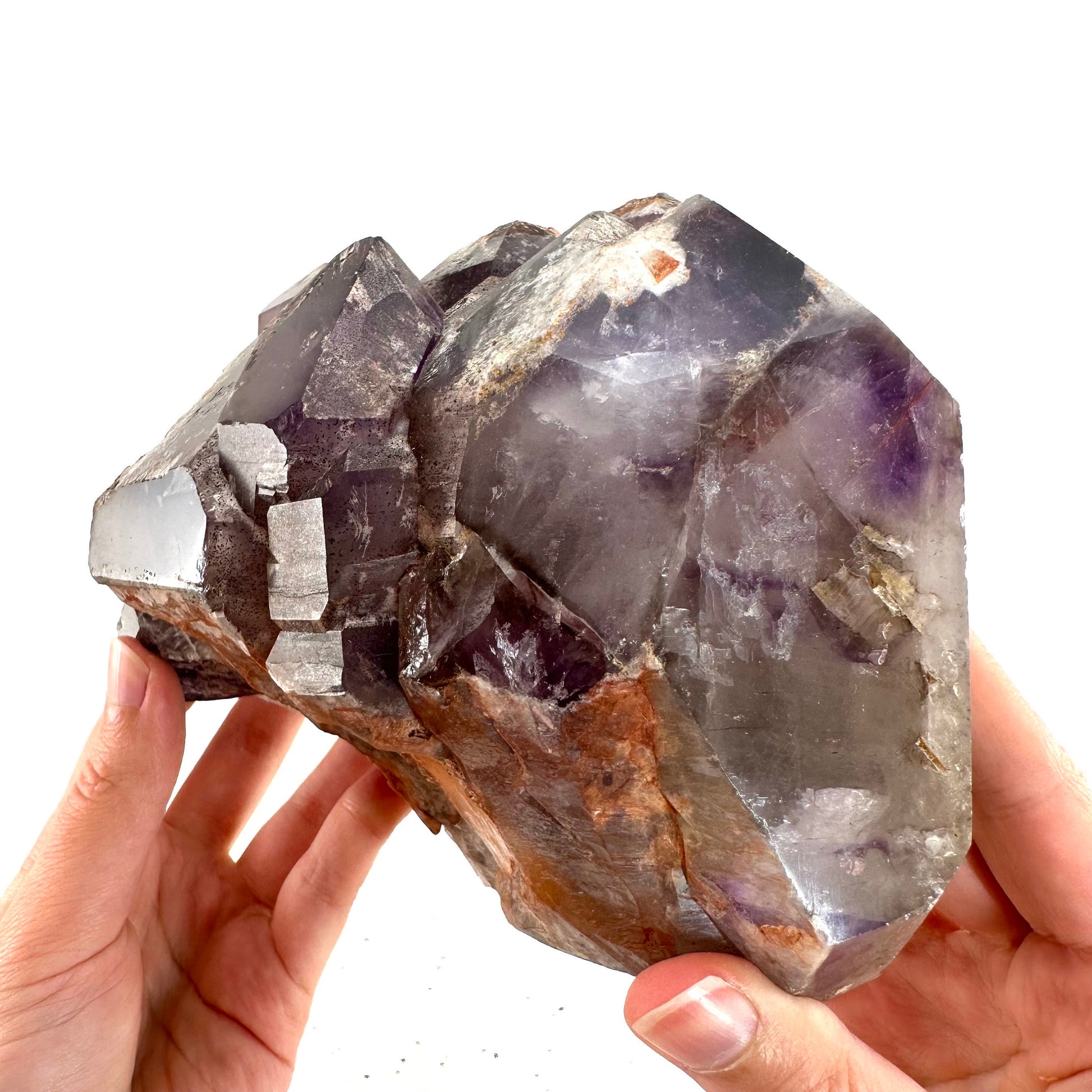 Elestial Smoky Amethyst (Madagascar), amethyst crystal, amethyst point, natural amethyst, purple amethyst