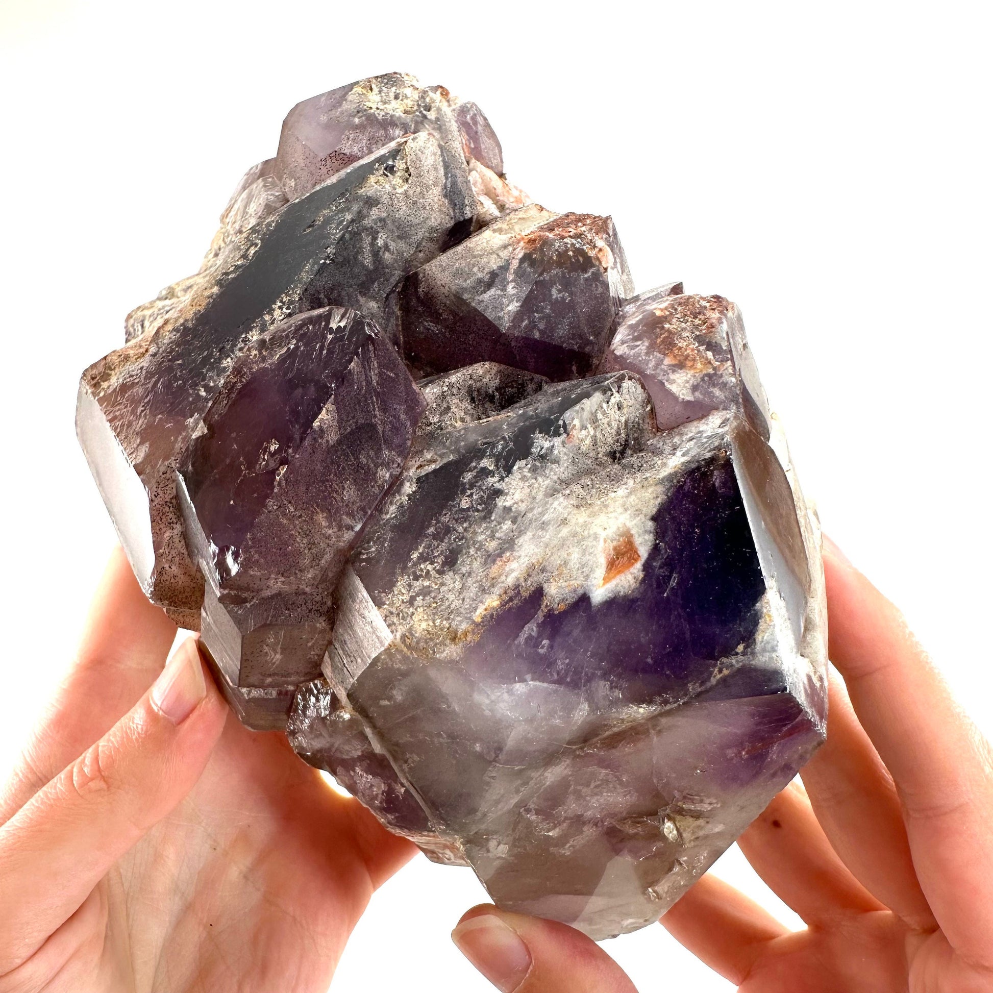 Elestial Smoky Amethyst (Madagascar), amethyst crystal, amethyst point, natural amethyst, purple amethyst
