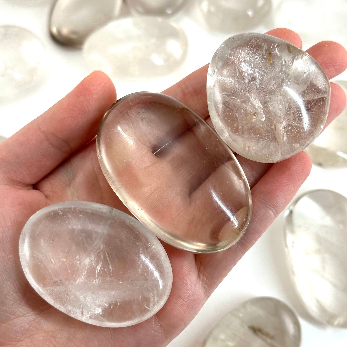 Madagascar Quartz palm stone, quartz palmstone, polished quartz, quartz crystal