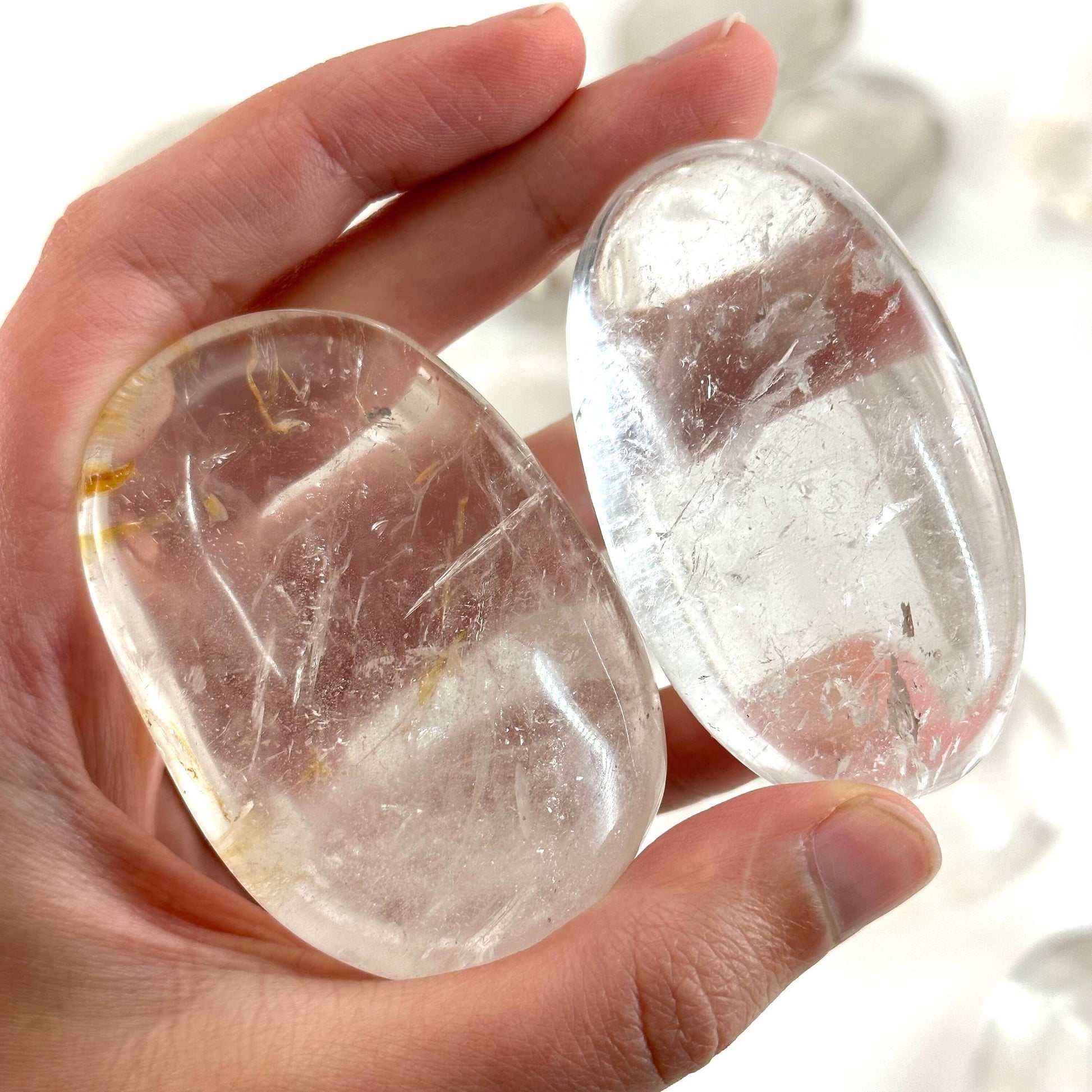 Madagascar Quartz palm stone, quartz palmstone, polished quartz, quartz crystal
