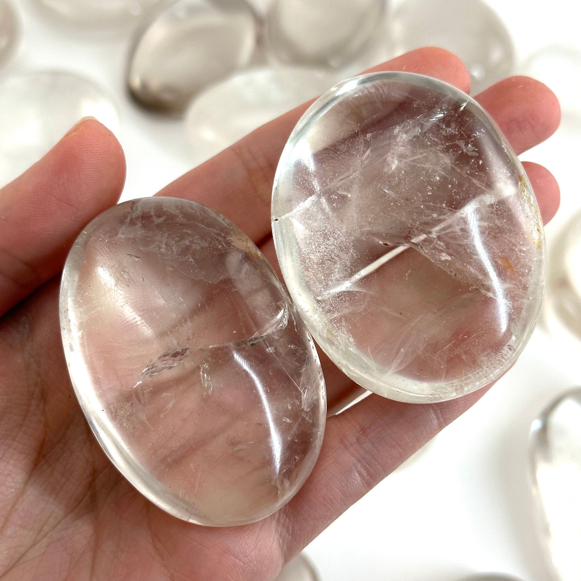 Madagascar Quartz palm stone, quartz palmstone, polished quartz, quartz crystal