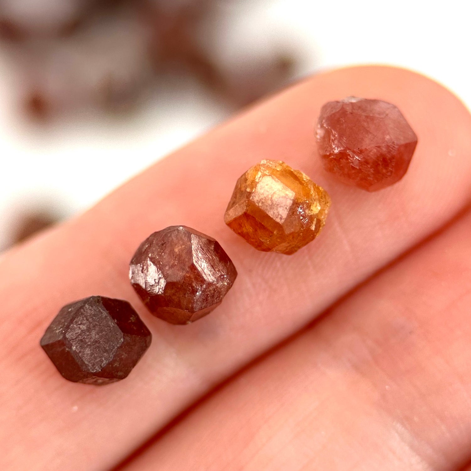 Strawberry Spessartine Garnet (Pakistan) | red garnet, raw crystals, rough red garnet, orange garnet, garnet crystal
