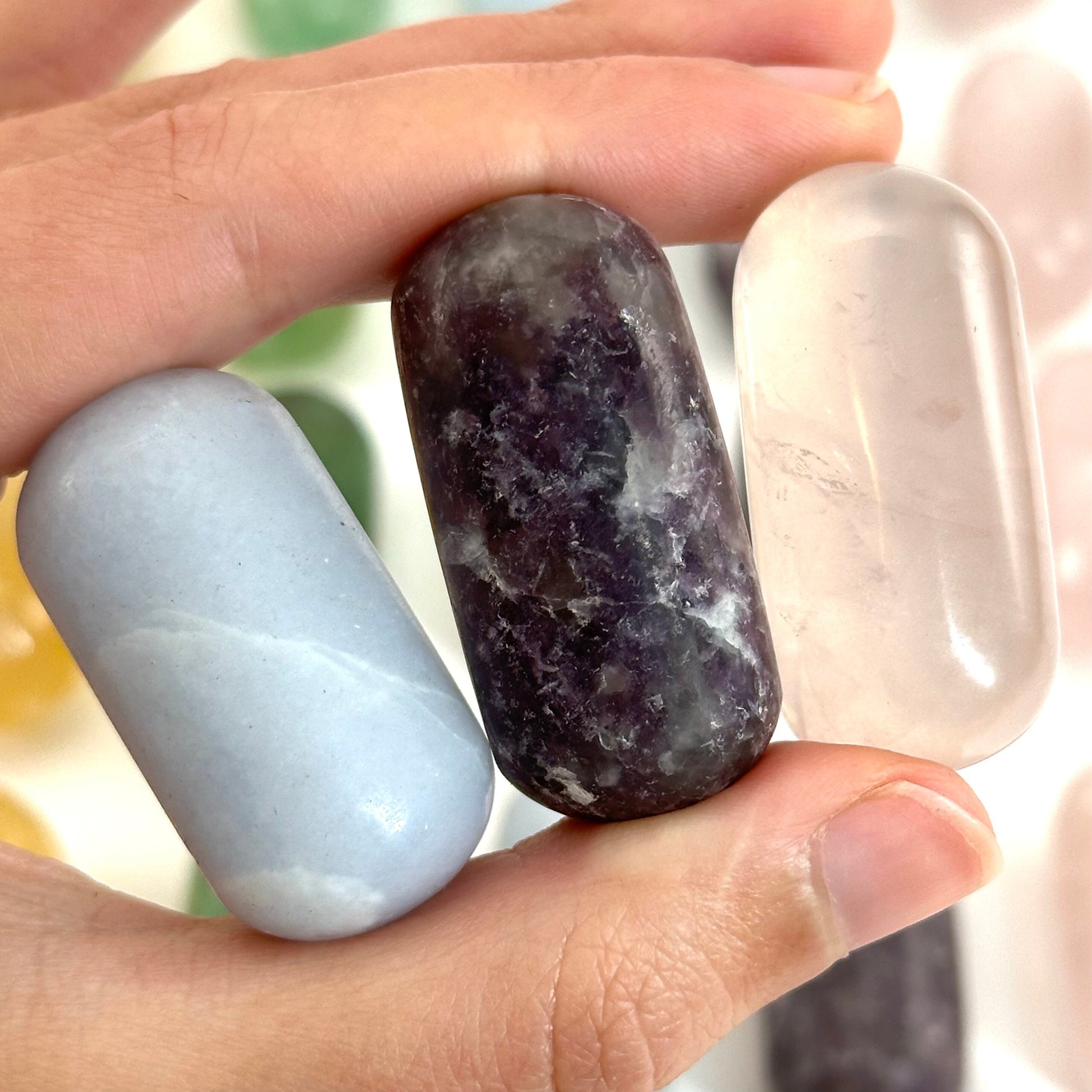 Chakra Crystal Set | 7 rainbow crystals, shiva set, chakra crystals, pocket stone, chakra tumbled stones