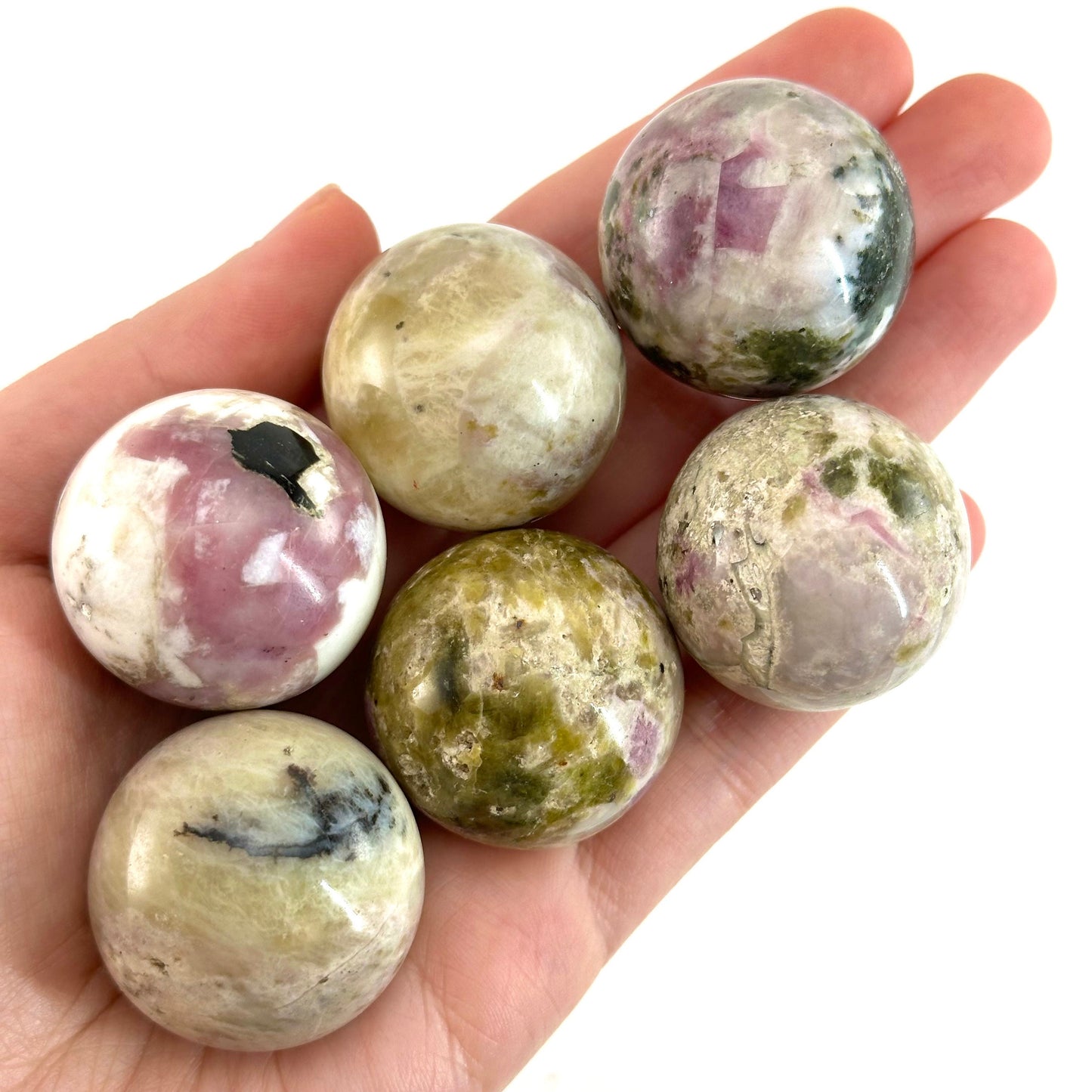 Mystic Mica Sphere, crystal ball, epidote & lepidolite sphere, Lepidolite crystal, crystal sphere, epidote sphere