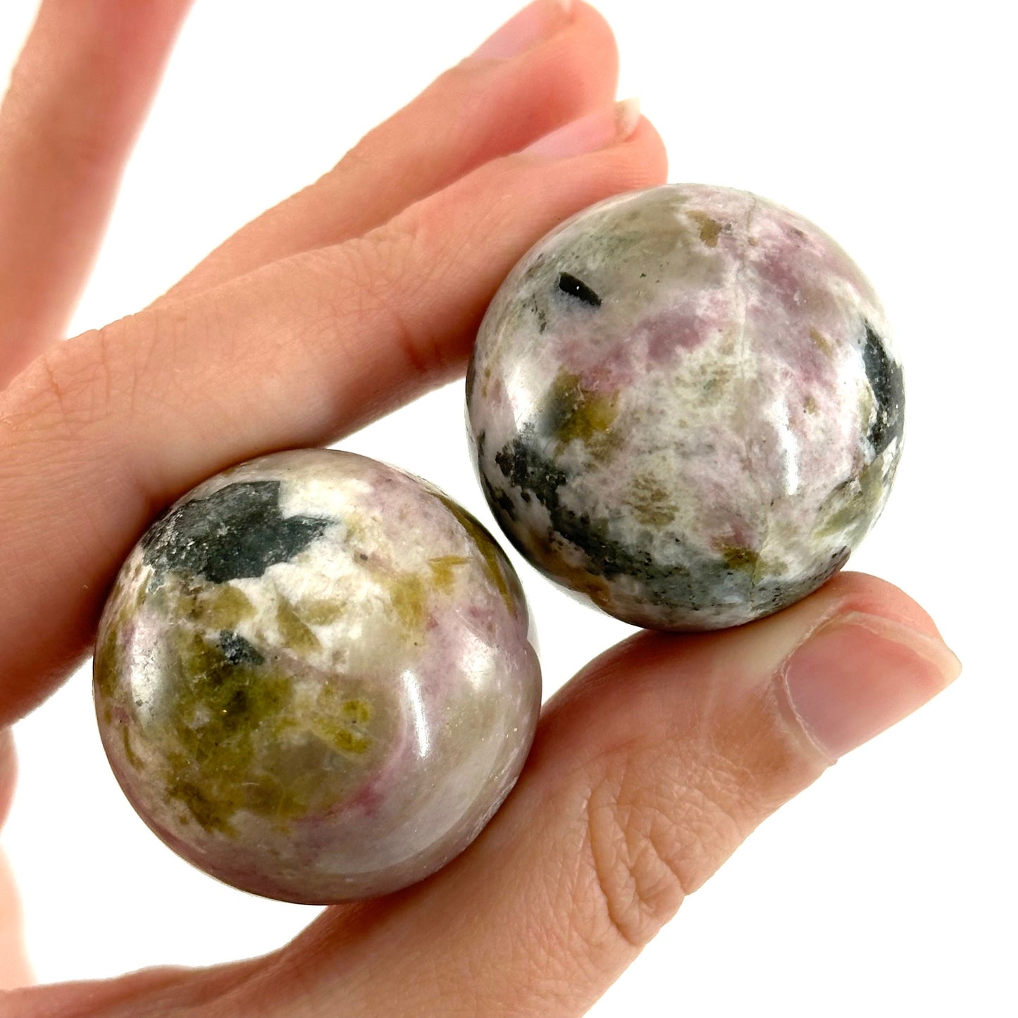Mystic Mica Sphere, crystal ball, epidote & lepidolite sphere, Lepidolite crystal, crystal sphere, epidote sphere