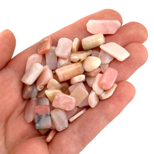 20g of Pink Opal, mini tumbled stones, tumbled crystal, tumbled pink opal, peruvian pink opal