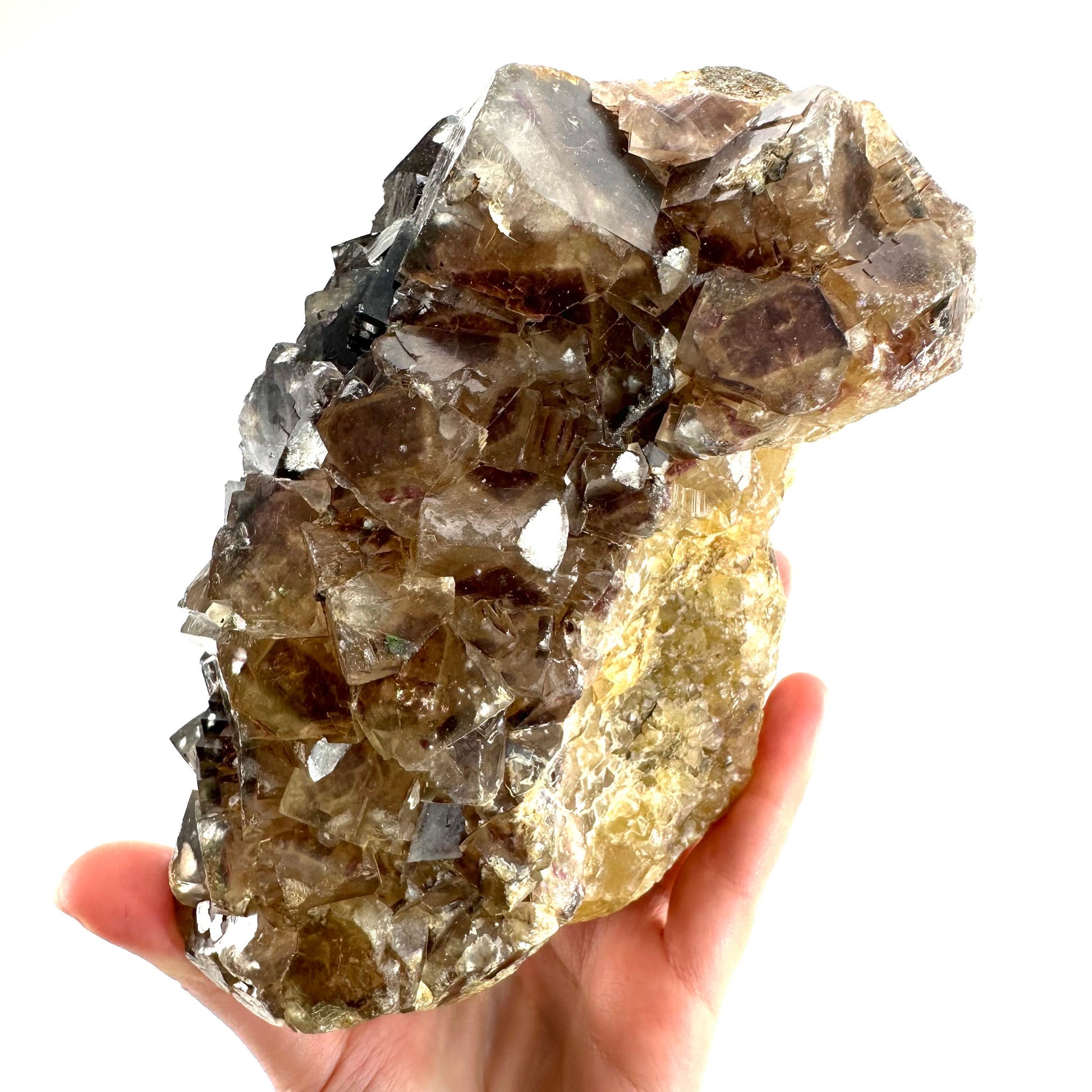 Okorusu Fluorite (Namibia) | fluorite cluster, cubic fluorite, purple fluorite, yellow fluorite, crystals, mineral specimen