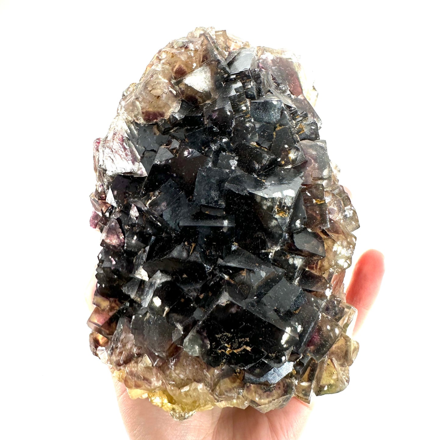 Okorusu Fluorite (Namibia) | fluorite cluster, cubic fluorite, purple fluorite, yellow fluorite, crystals, mineral specimen