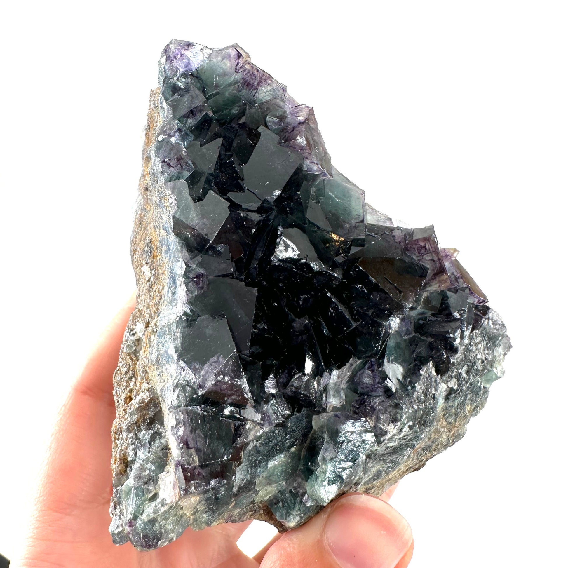 Okorusu Fluorite (Namibia) | fluorite cluster, cubic fluorite, green fluorite, purple fluorite, crystals, mineral specimen