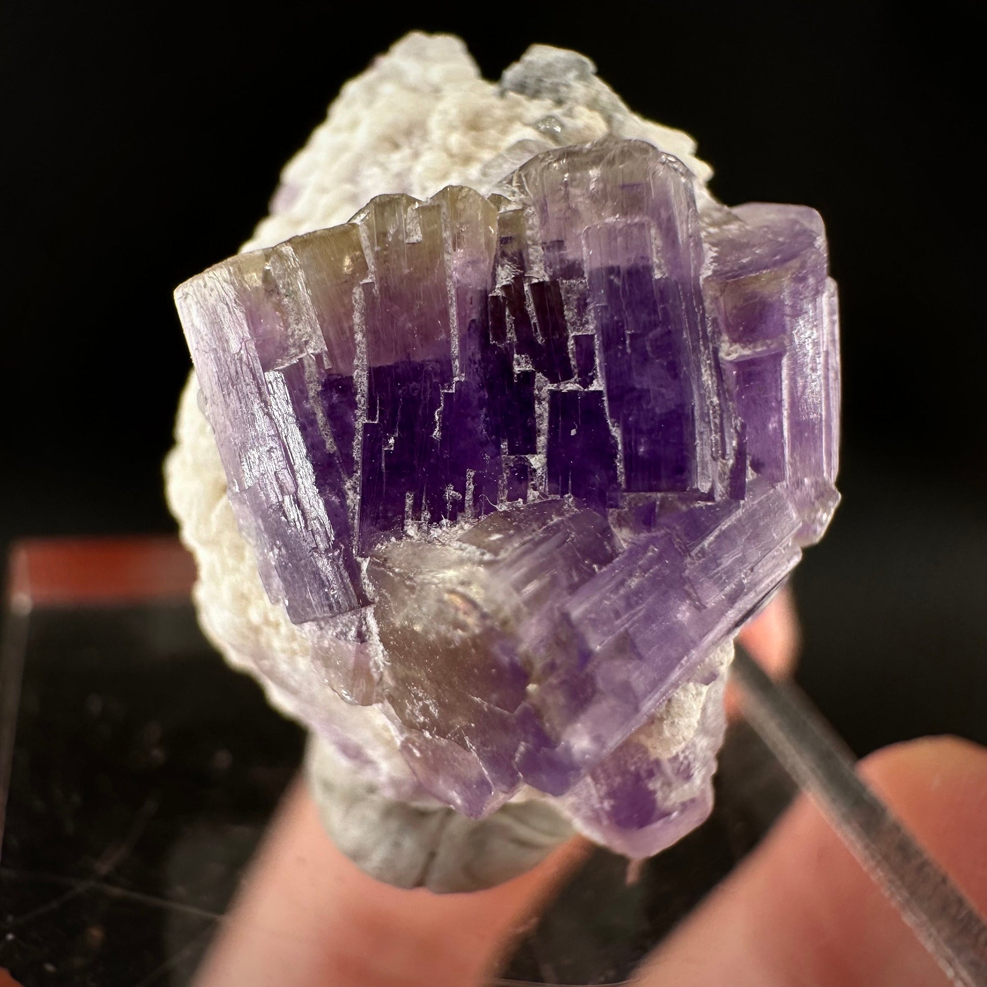 Purple Fluorapatite (Afghanistan), natural purple apatite, terminated apatite crystal, mineral specimen, rare gems, fluorapatite