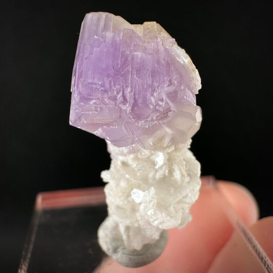 Purple Fluorapatite on Albite (Afghanistan), natural purple apatite, terminated apatite crystal, mineral specimen, rare gems, fluorapatite