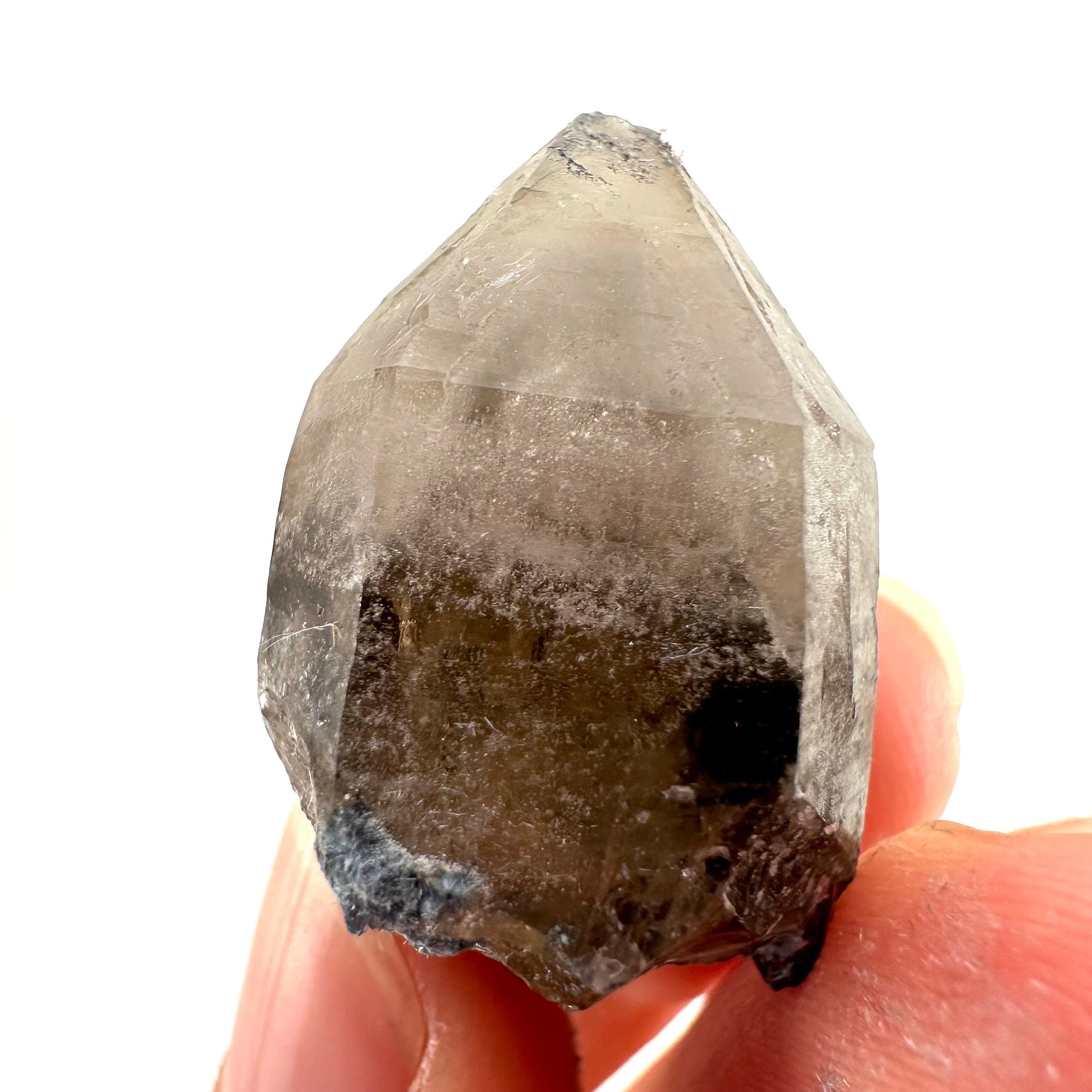 Foitite on Smoky Quartz (Namibia) | smoky quartz crystal, smoky quartz point, quartz crystal, crystals