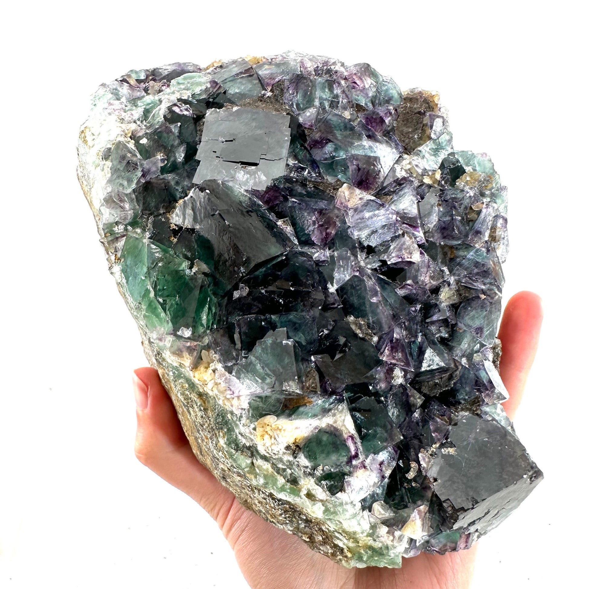 Okorusu Fluorite (Namibia) | fluorite cluster, cubic fluorite, green fluorite, crystals, mineral specimen