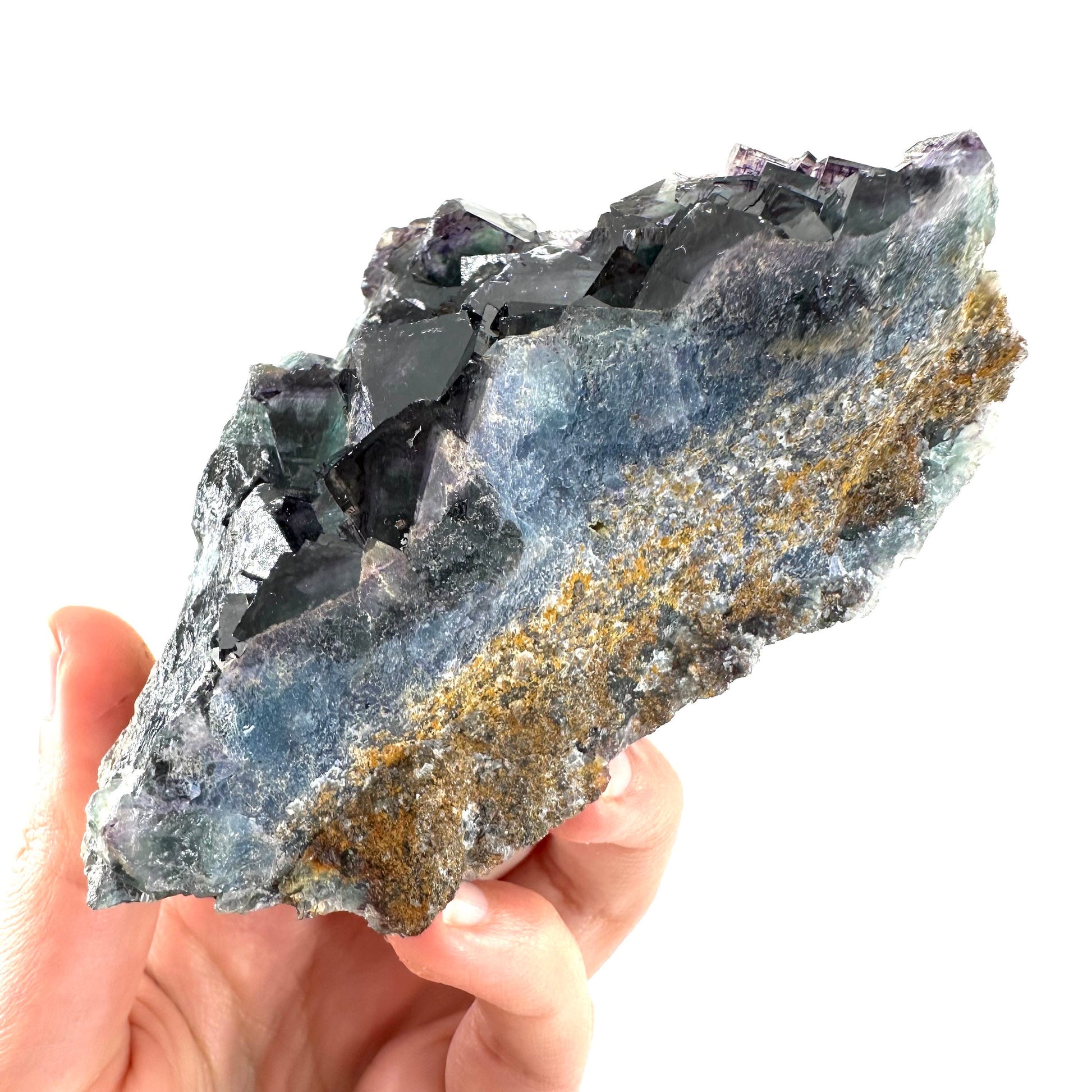Okorusu Fluorite (Namibia) | fluorite cluster, cubic fluorite, green fluorite, purple fluorite, crystals, mineral specimen